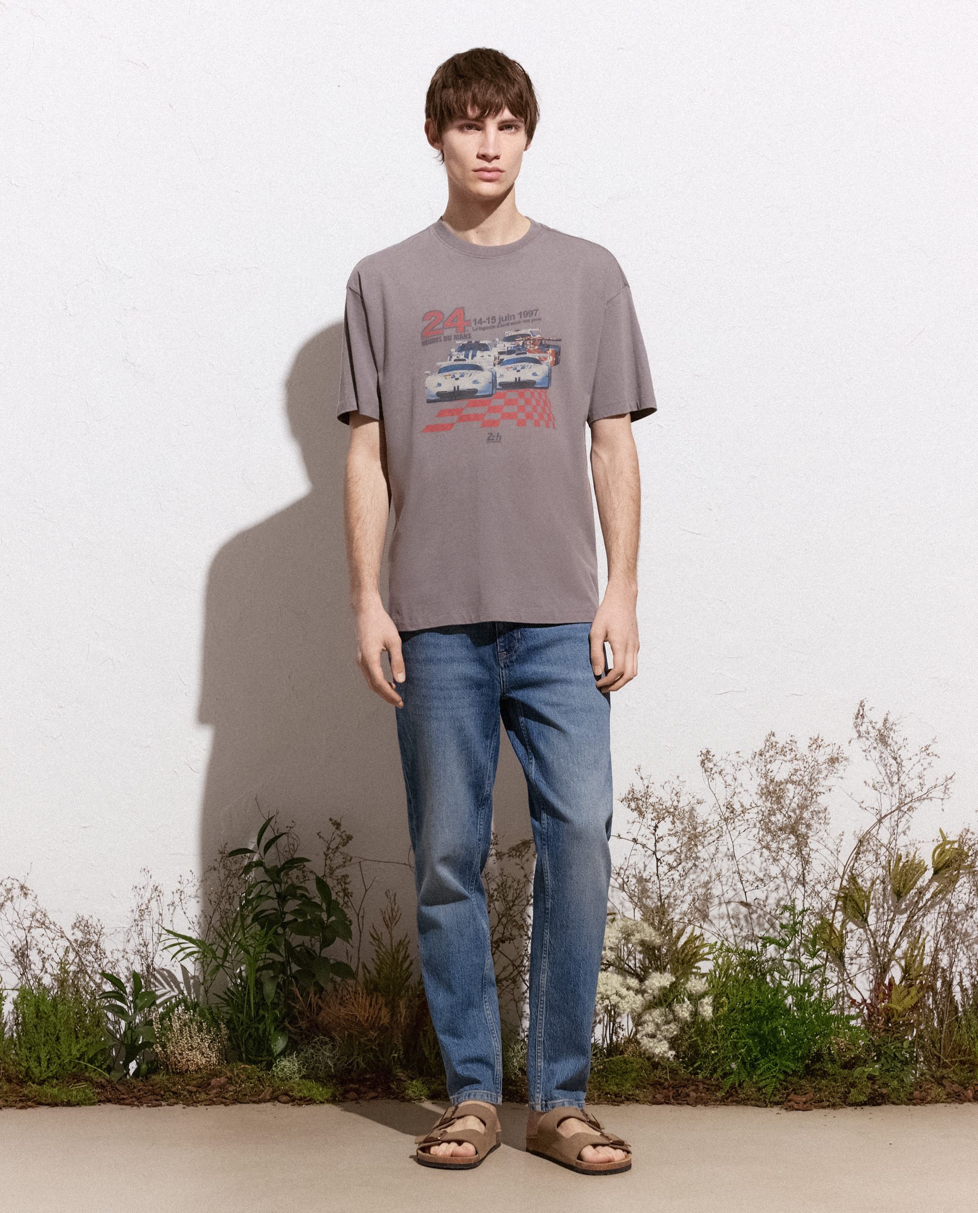 T-shirt de Manga Curta com Estampado 24H Le Mans Preto-2