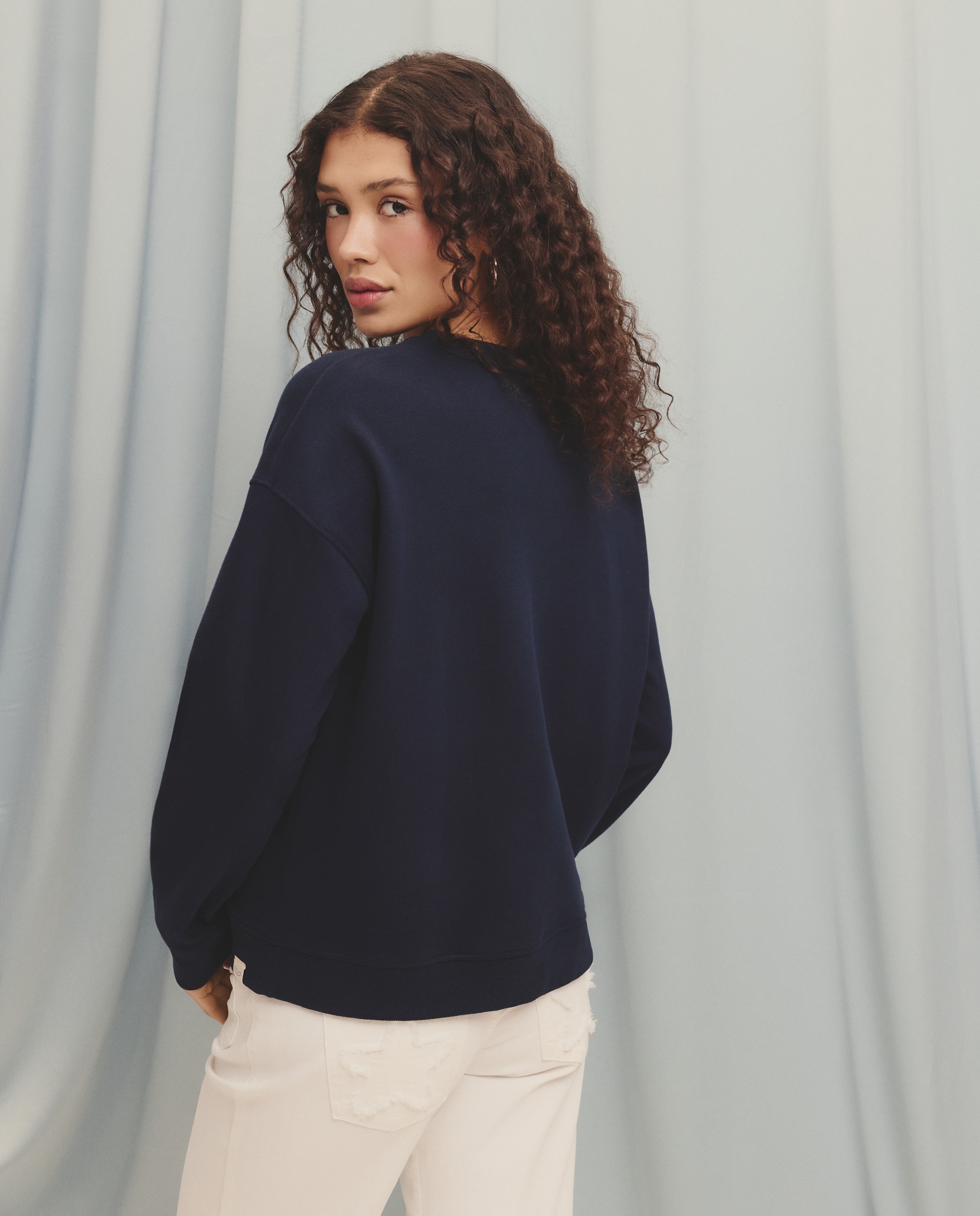 Sweatshirt com Bordado Hamptons Azul-marinho-3