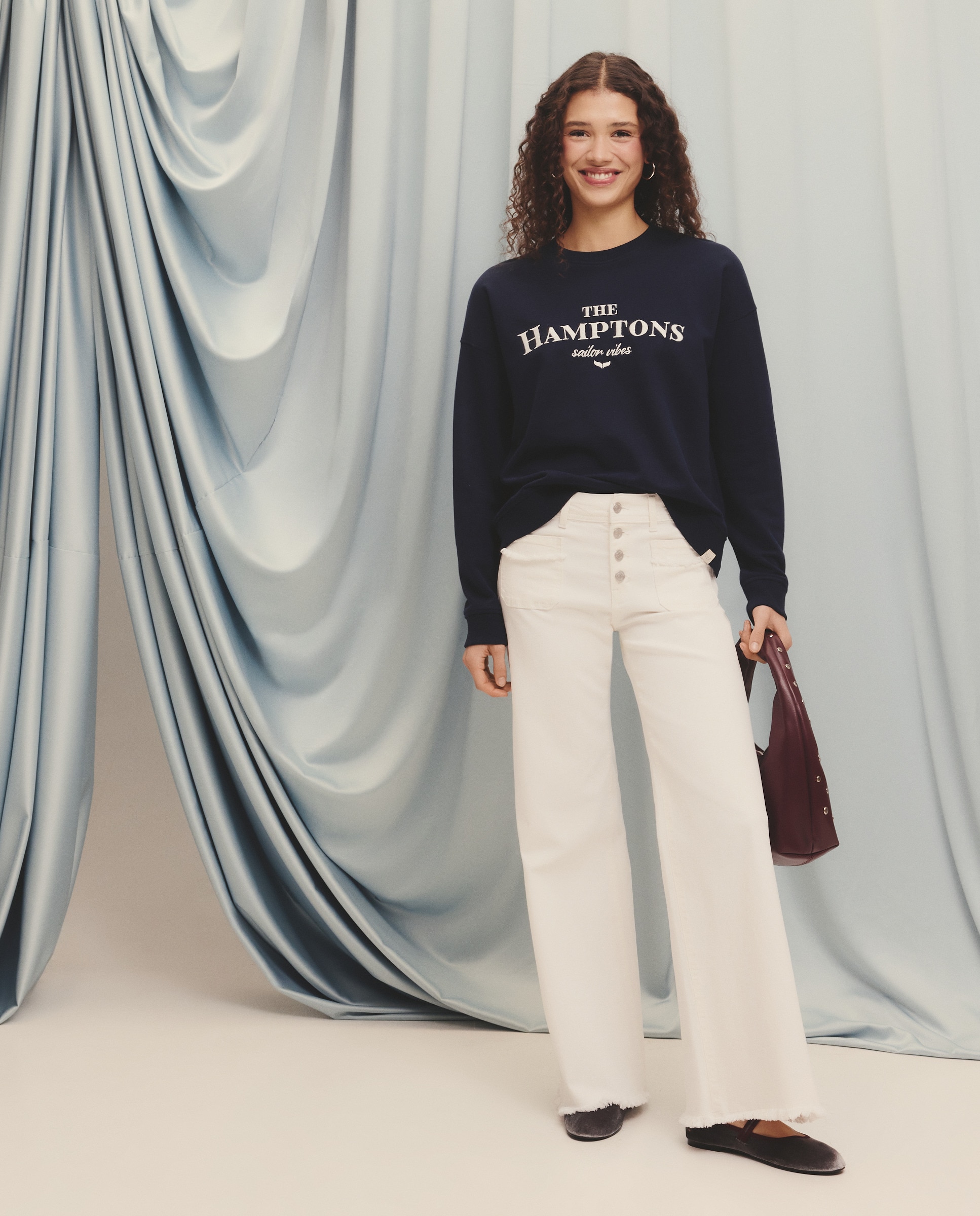 Sweatshirt com Bordado Hamptons Azul-marinho-1