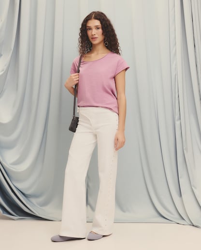 Imagen 0 de Camiseta lisa de manga corta de mujer