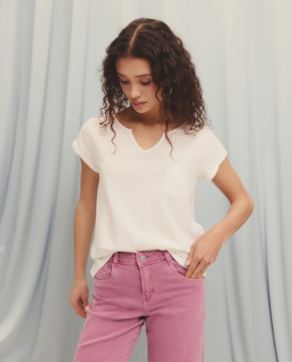 Imagen 0 de Camiseta lisa de manga corta de mujer