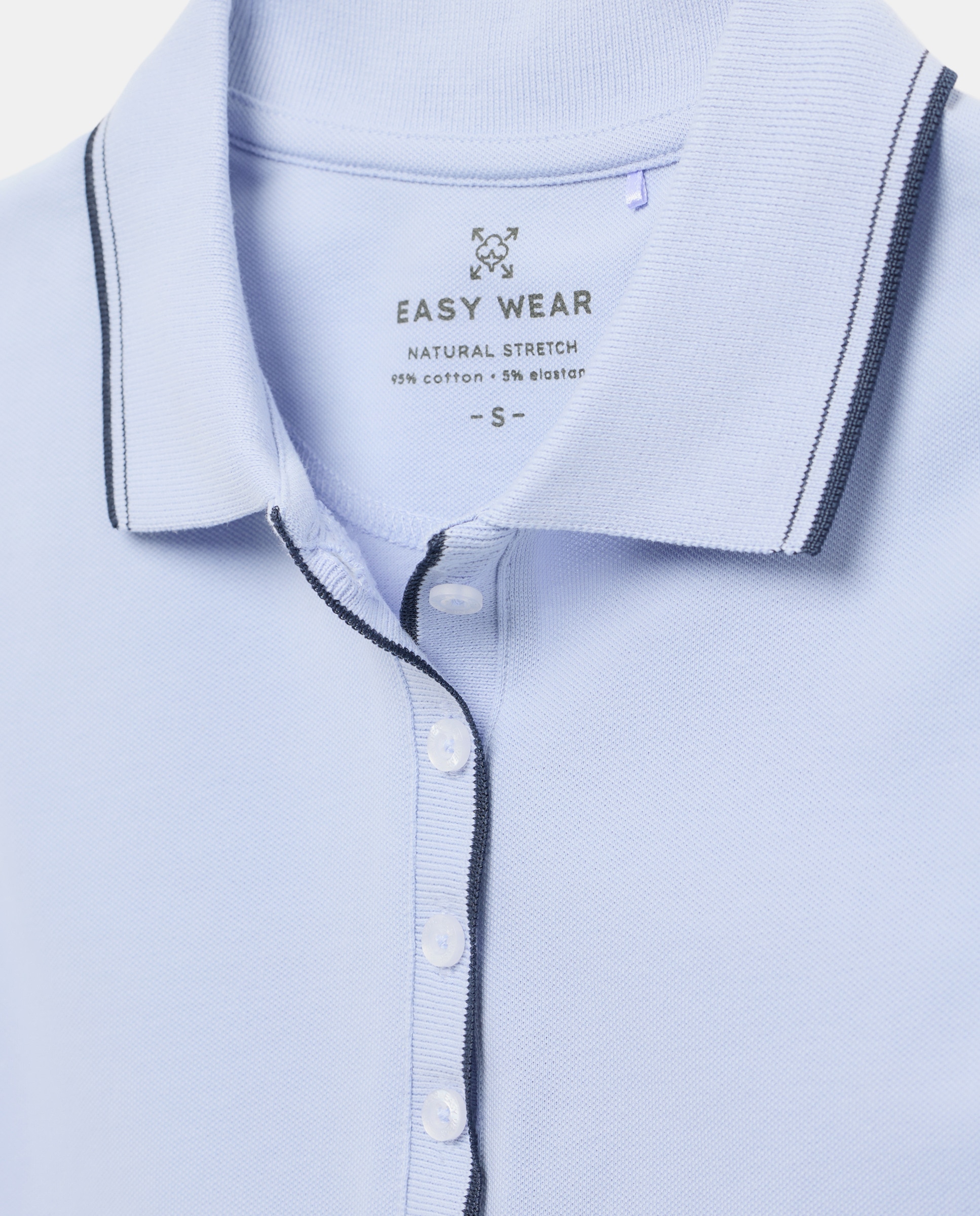 Polo Estampado sem Mangas 410 Azul Claro-5