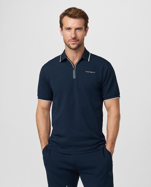 Imagem 0 de Polo de Manga Curta com Meio Fecho de Correr Tamanhos Grandes