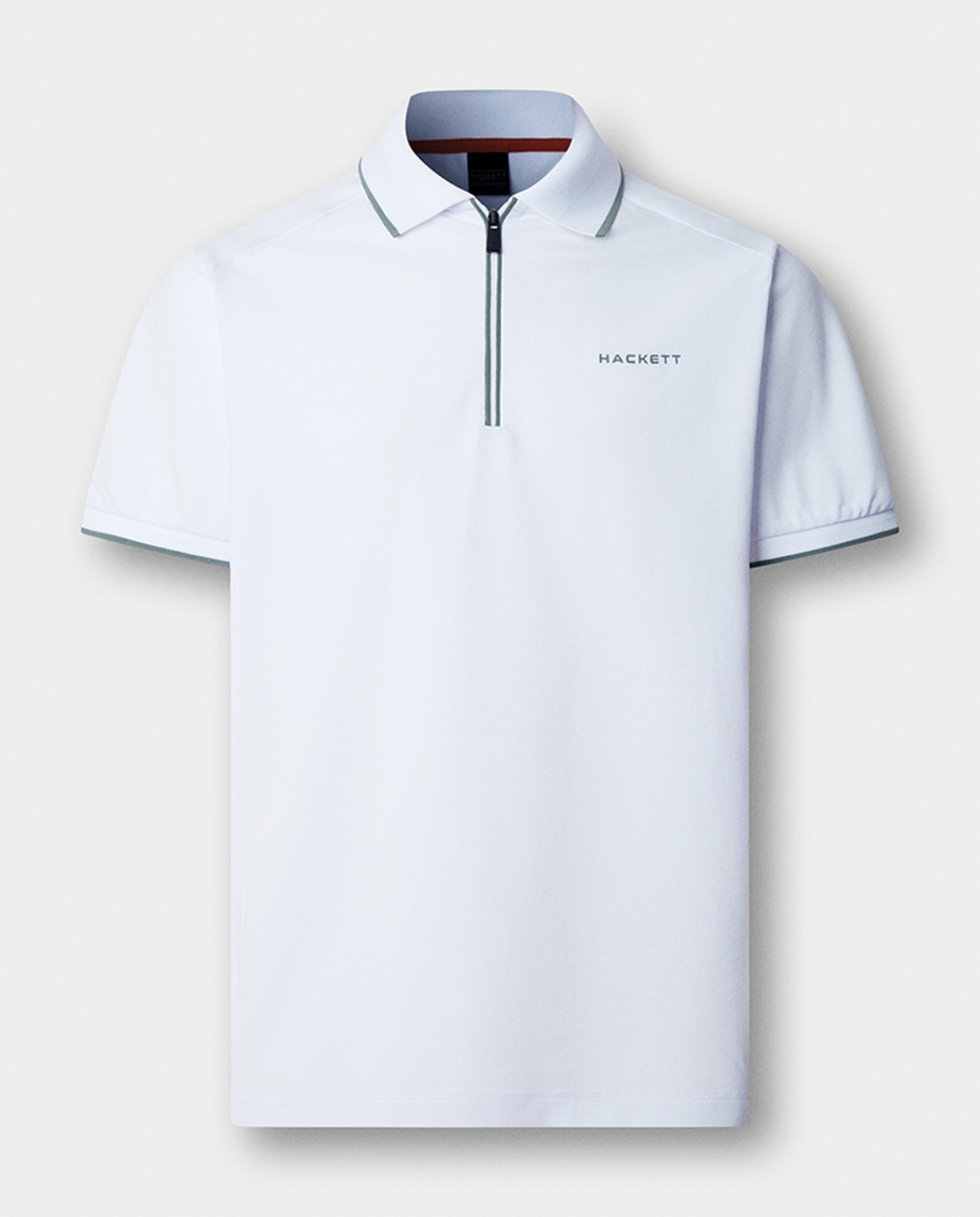Polo de Manga Curta com Meio Fecho de Correr Tamanhos Grandes Branco-7