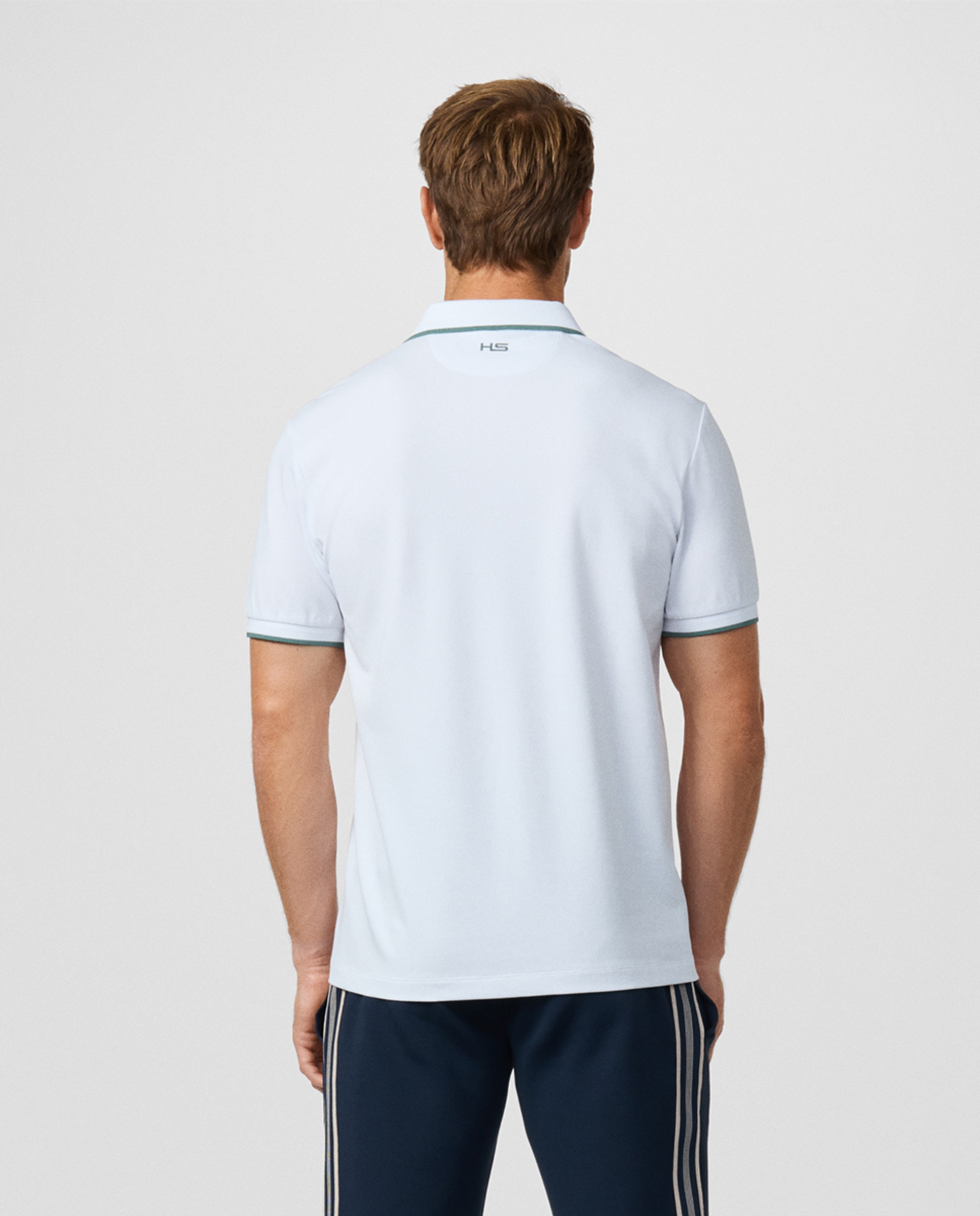 Polo de Manga Curta com Meio Fecho de Correr Tamanhos Grandes Branco-2