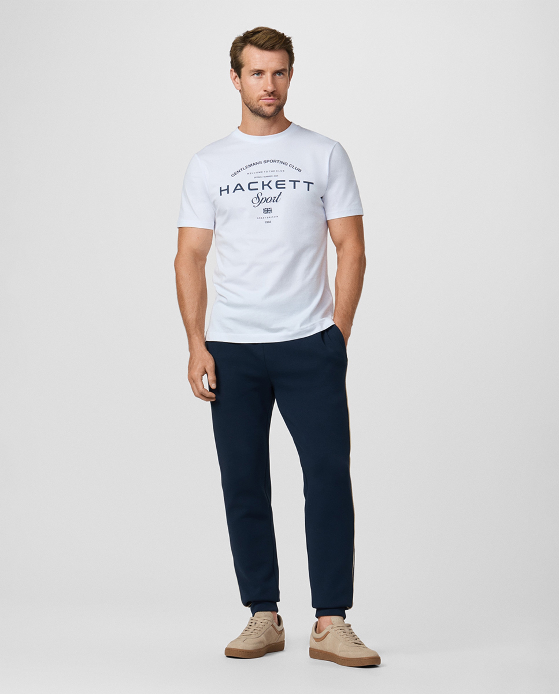 T-shirt Tamanhos Grandes de Manga Curta com Estampado no Peito Branco-9
