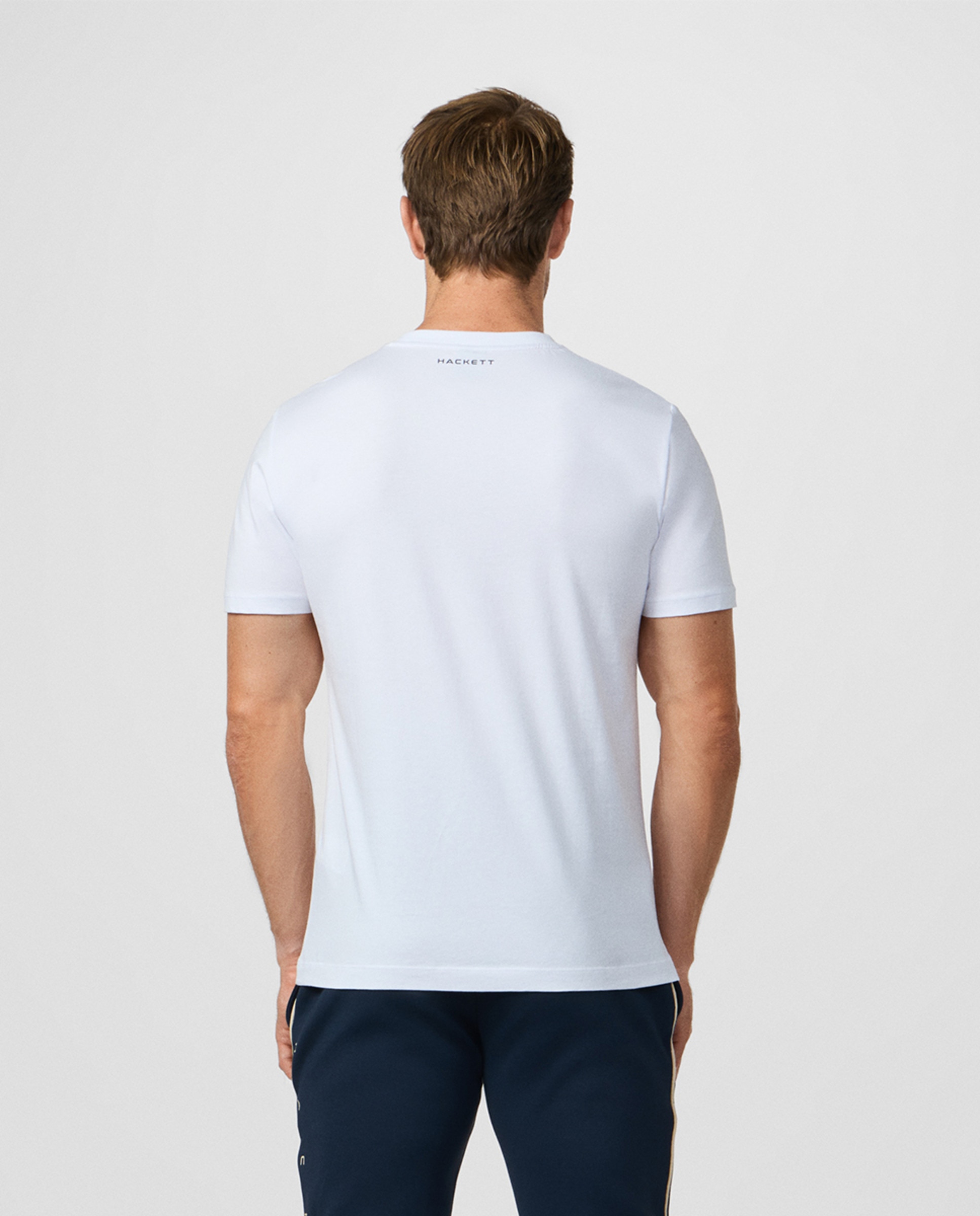 T-shirt Tamanhos Grandes de Manga Curta com Estampado no Peito Branco-2