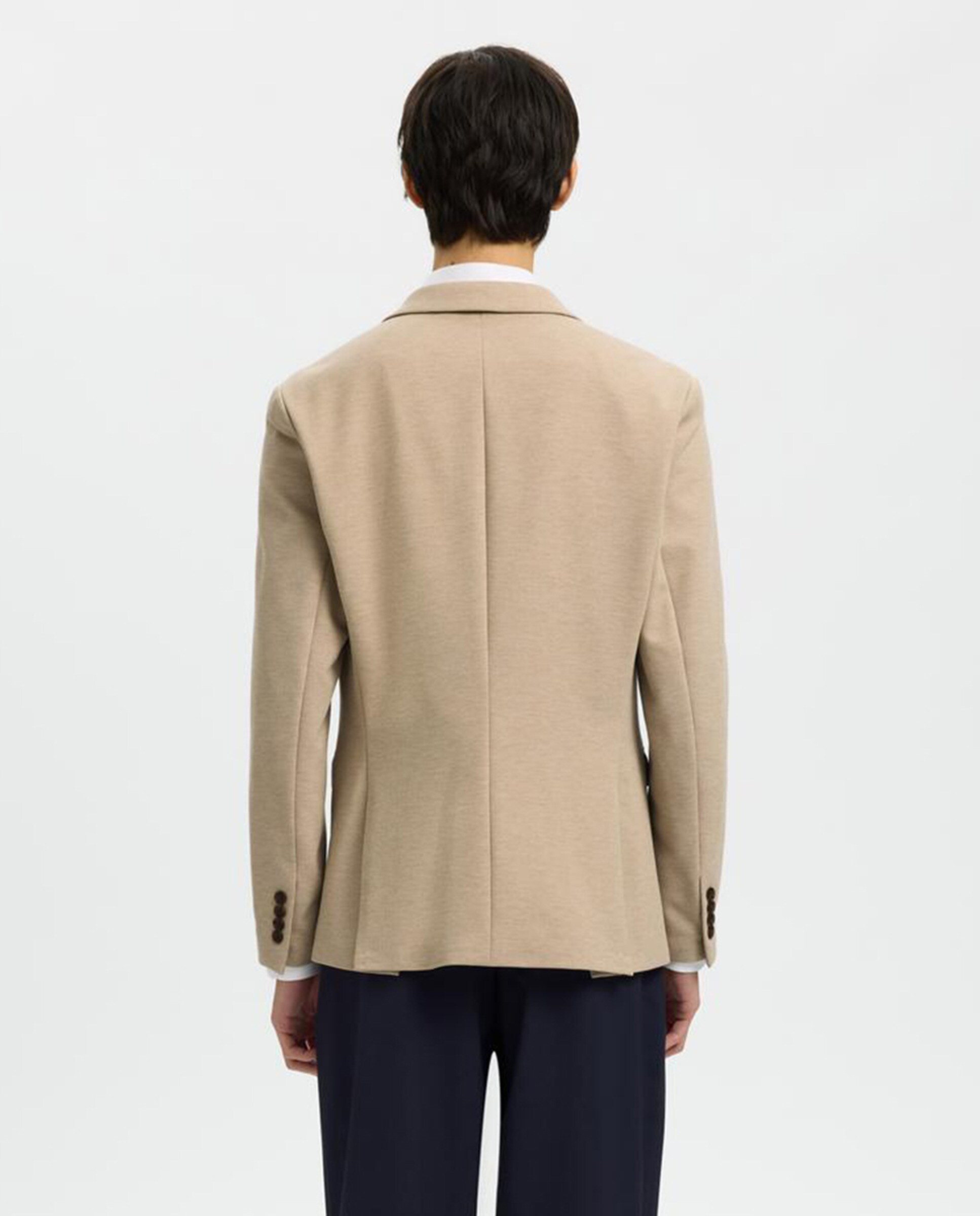 Casaco de Fato Slim Fit Bege-2