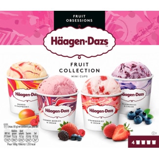 Gelados Mini Copos Fruit Collection Pack 4 embalagem 380 ml - Haagen-dazs