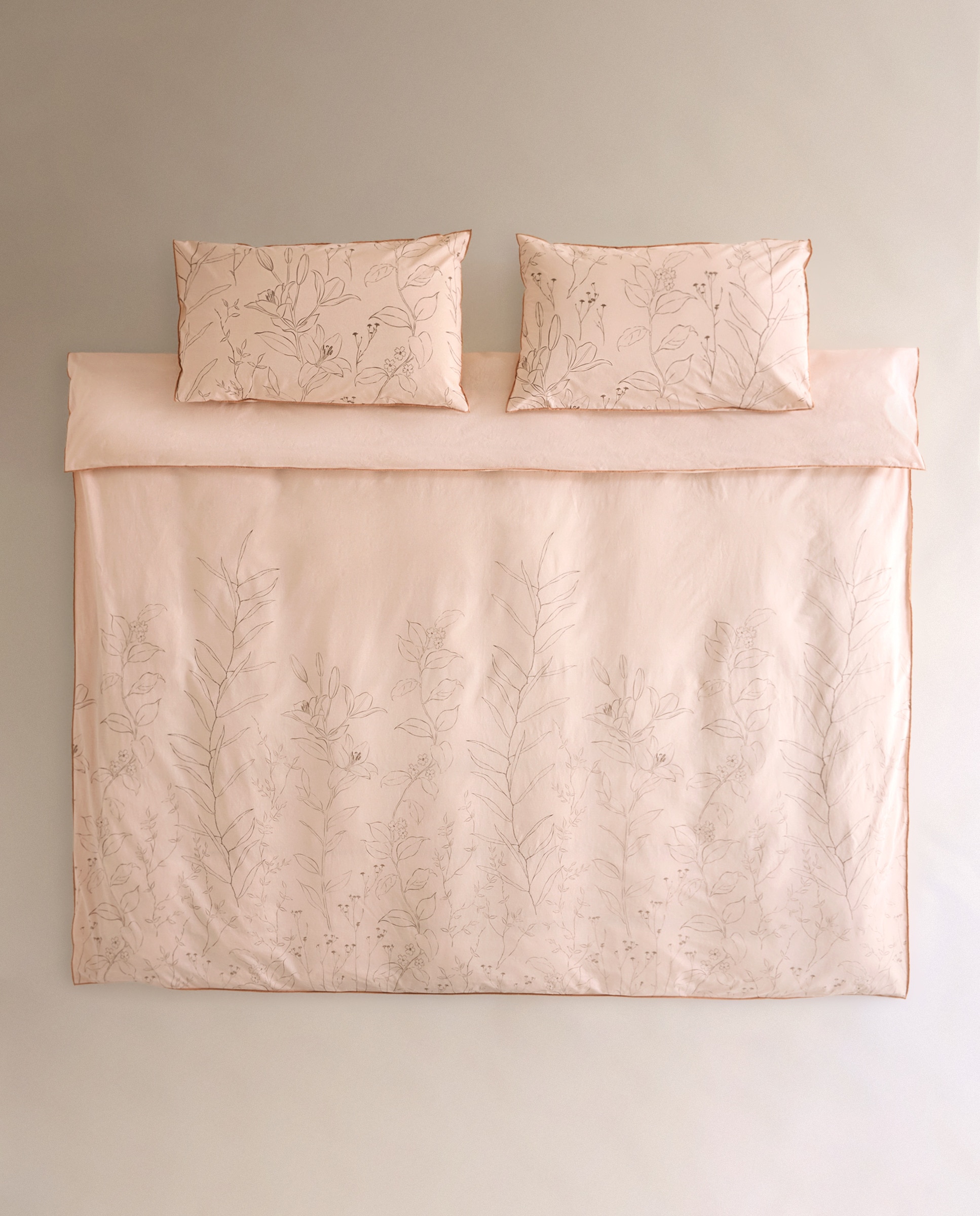 Conjunto de Capa de Edredão de Algodão Clay Rosa-2