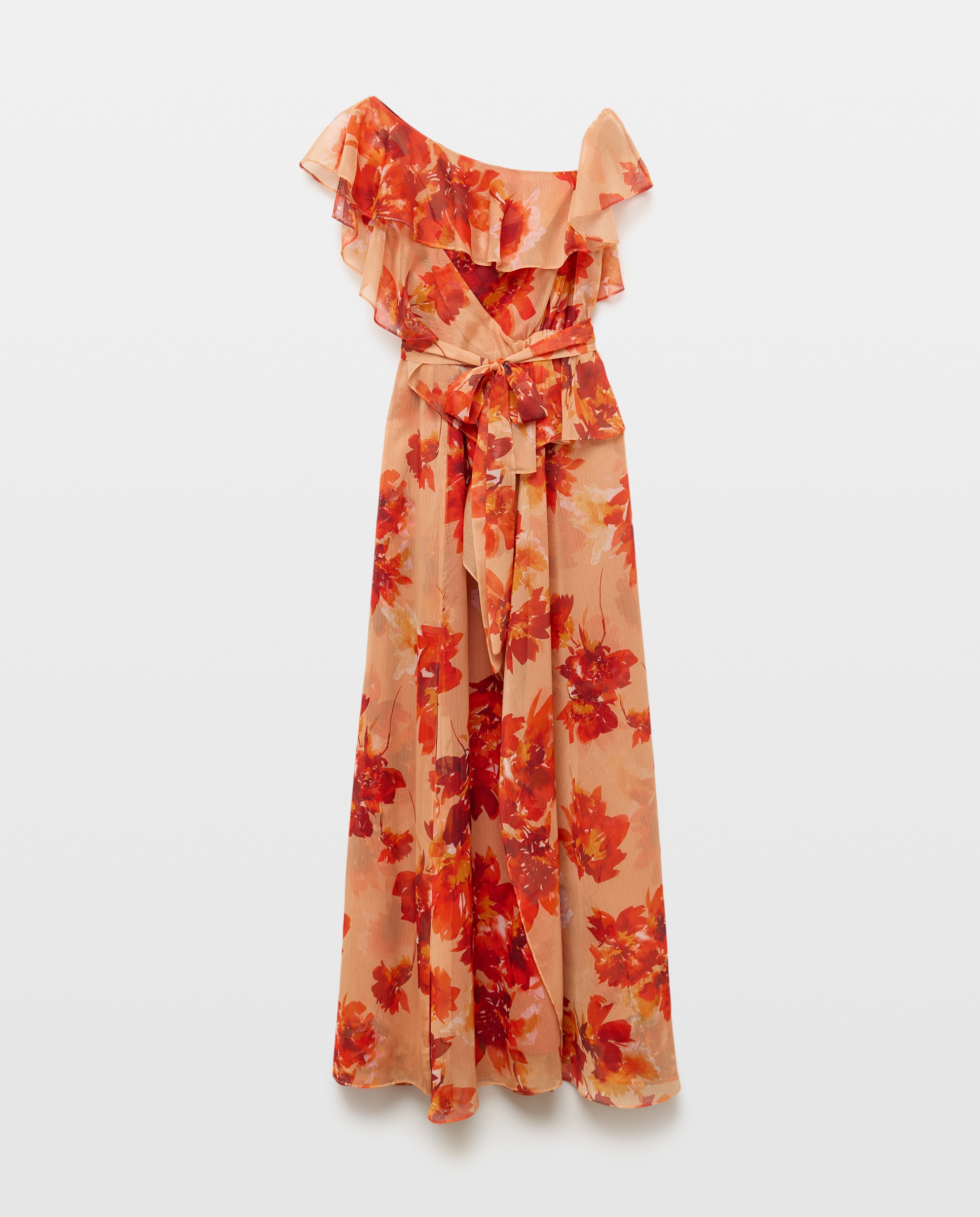 Vestido Comprido Estampado Vermelho-5