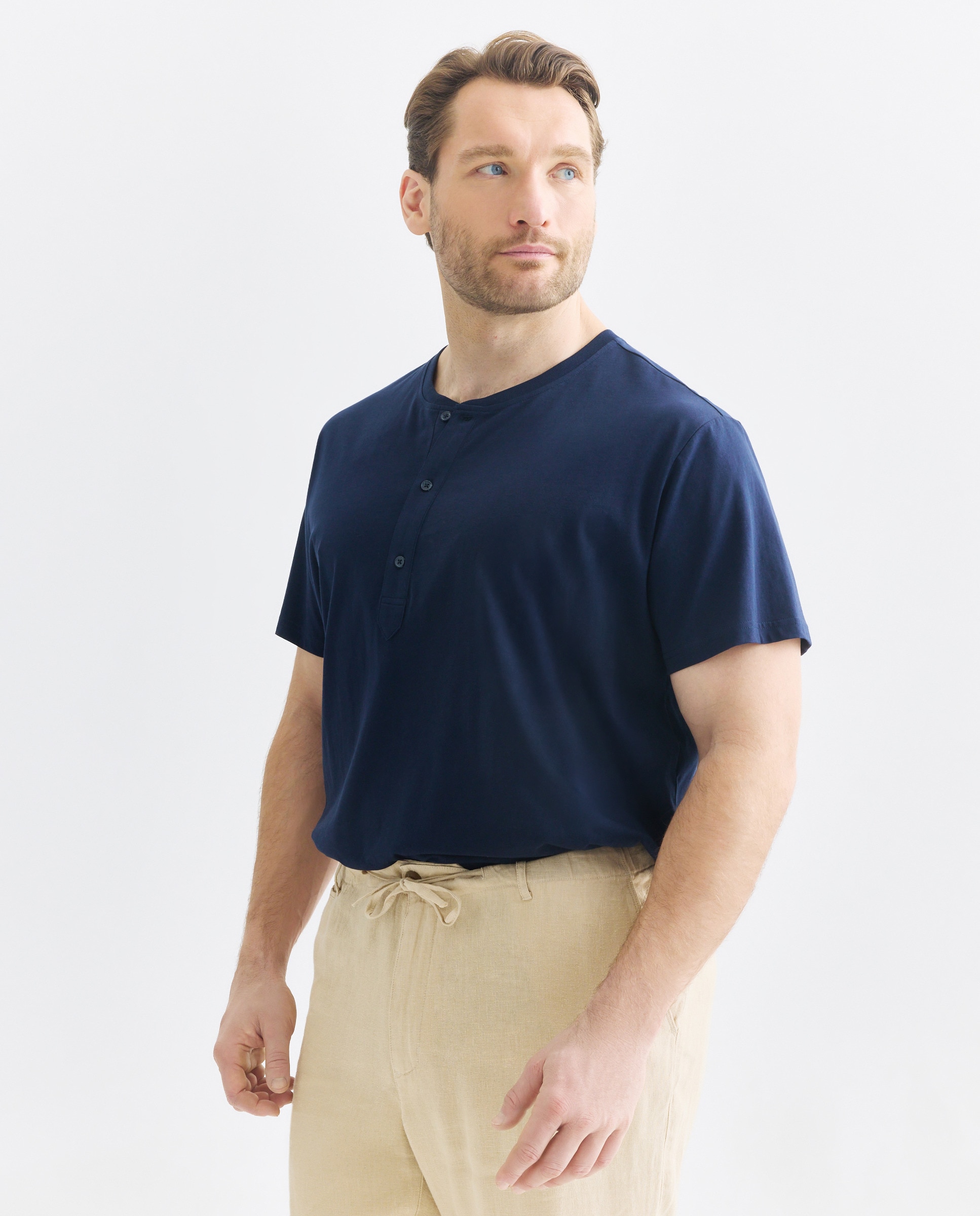 Imagem 0 de T-shirt de Manga Curta com Gola Tipo Padeiro