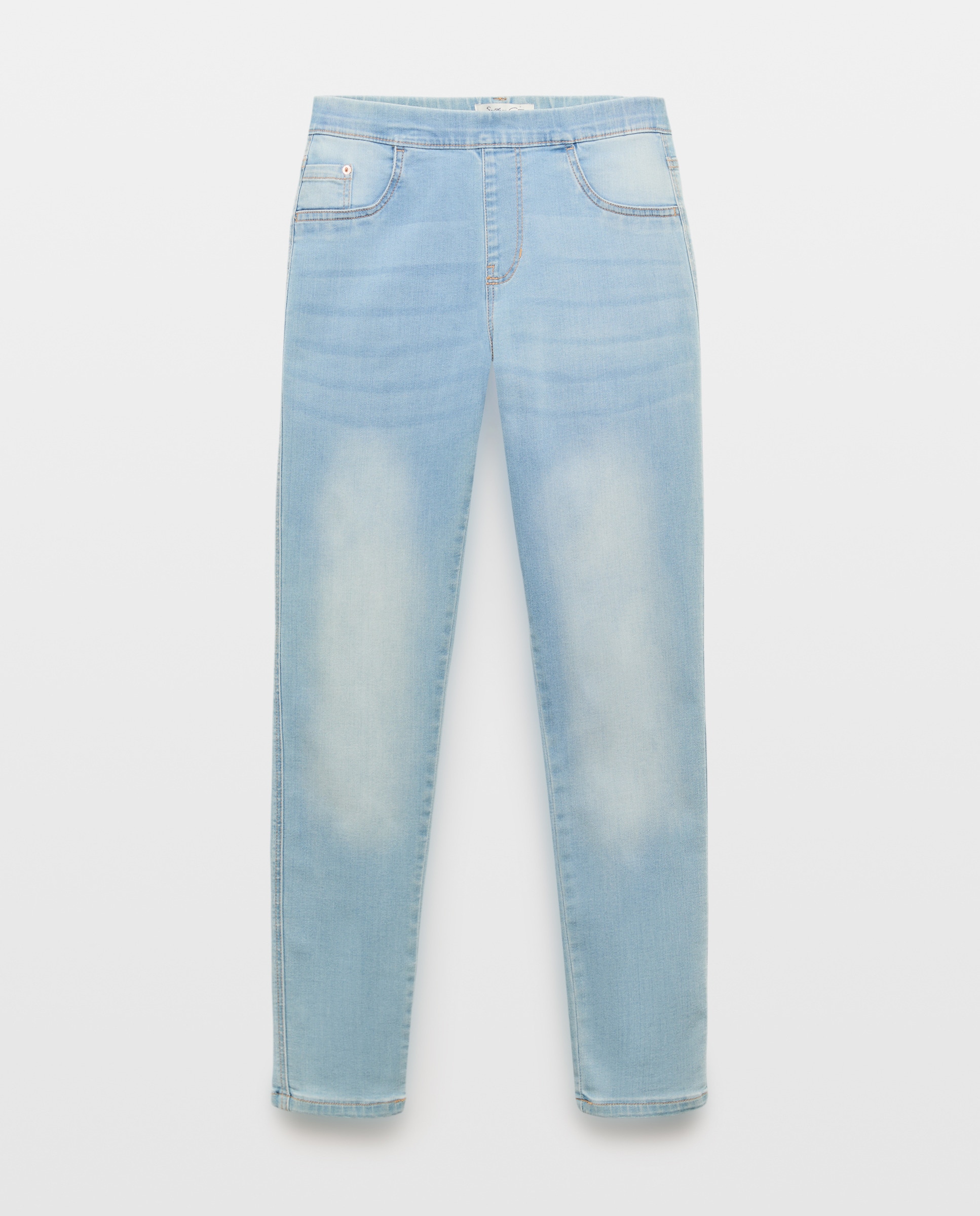 Jeans Lisas com Cintura Elástica Cerúleo-5