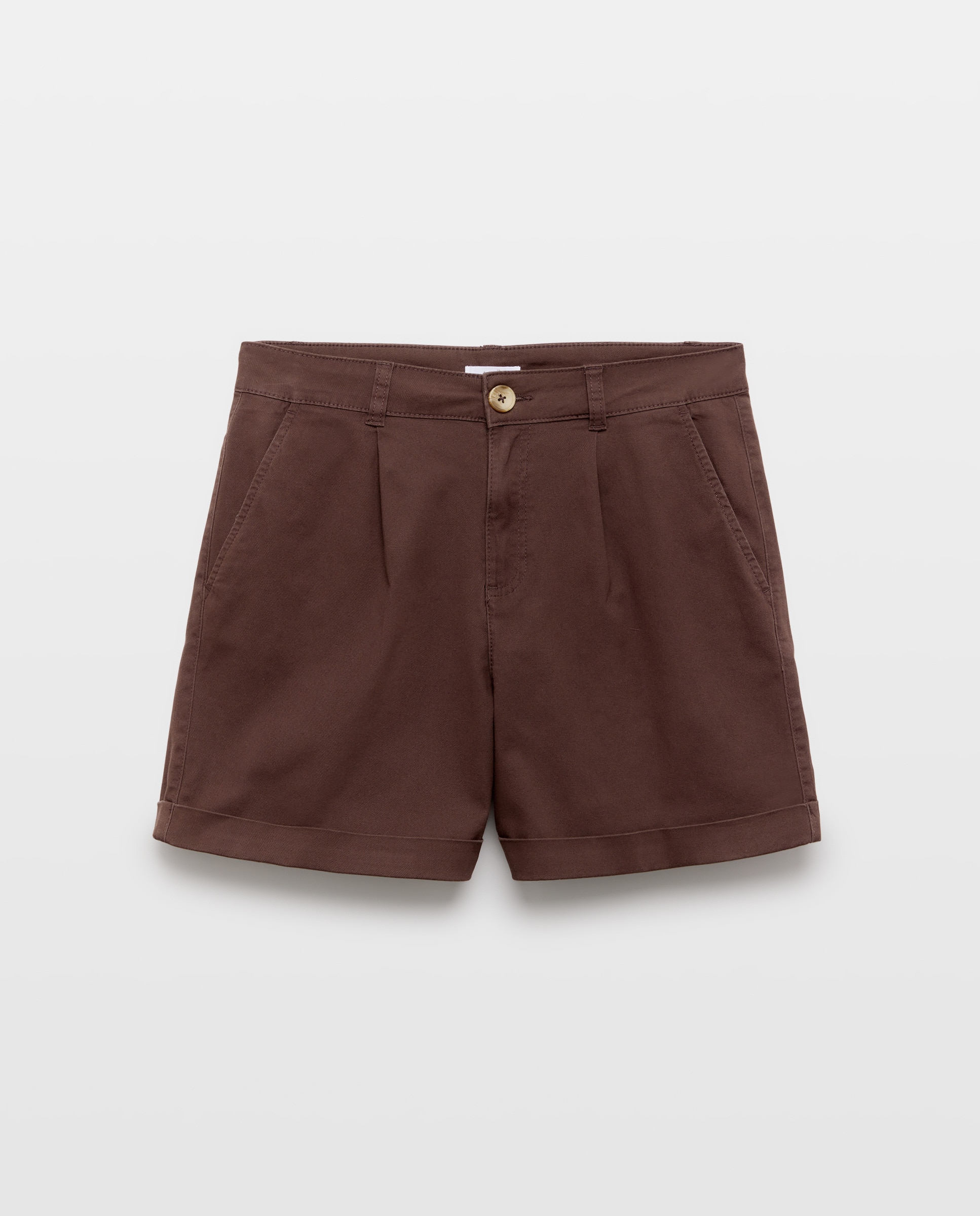 Short de mujer con pinzas Chocolate-4