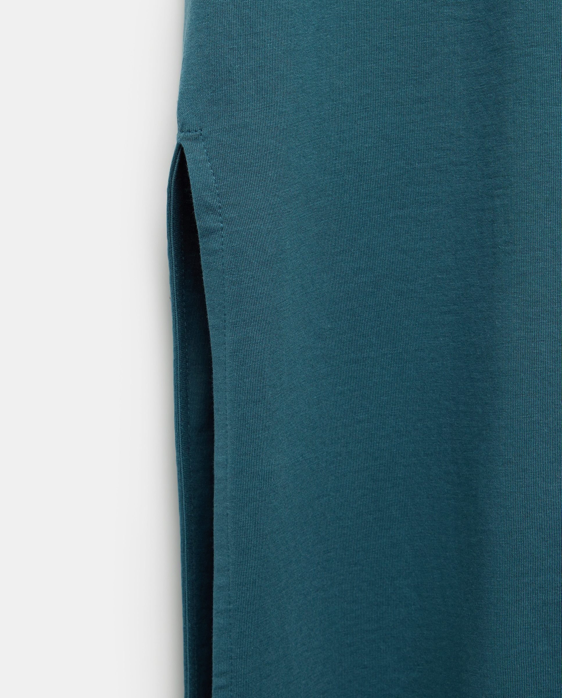 Vestido básico de mujer cuello caja sin mangas Verde Pato-5