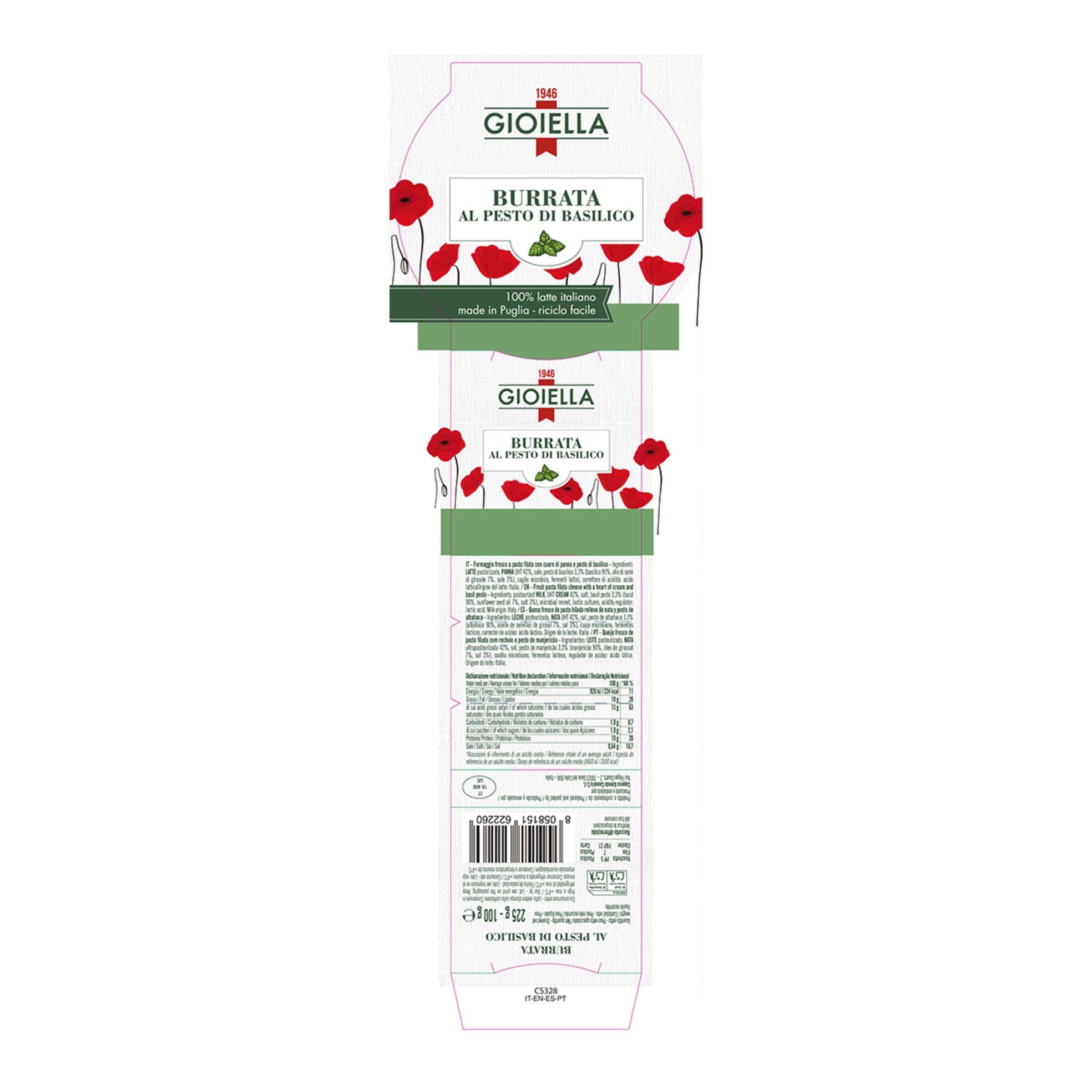 Queso burrata al pesto de albahaca Gioiella 2