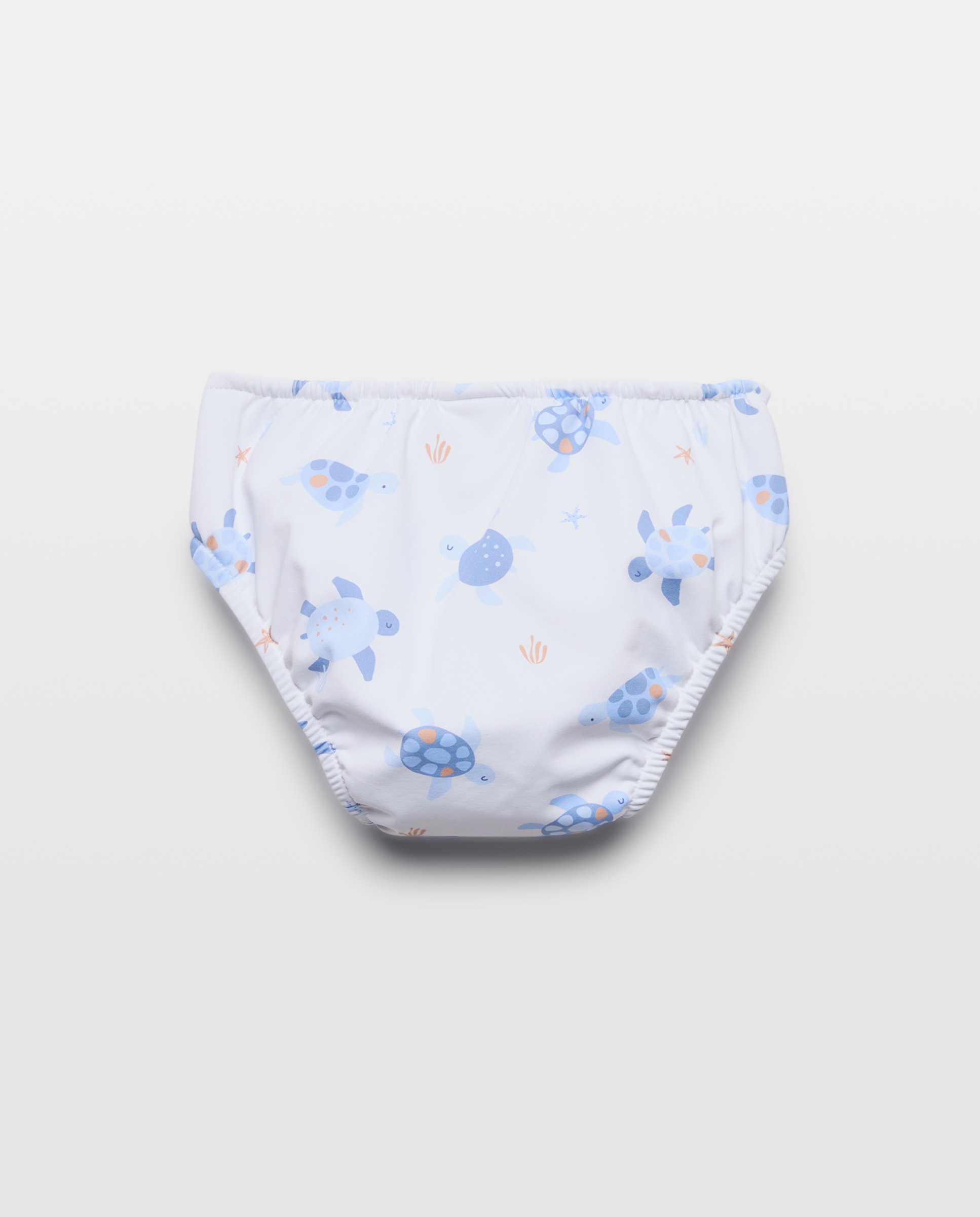 Cueca de Banho Antifugas de Bebé com Tartarugas Baby El Corte Inglés Branco-2