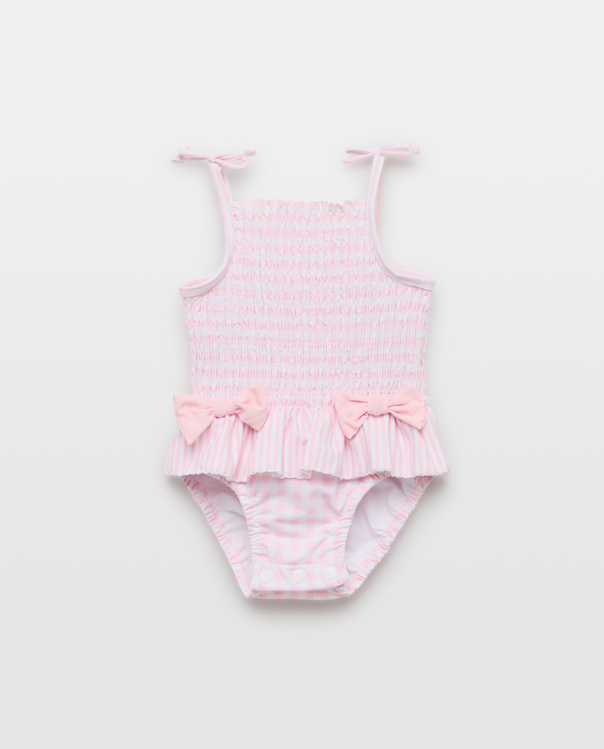 Imagem 0 de Fato de Banho Vichy de Bebé com Folhos e Riscas