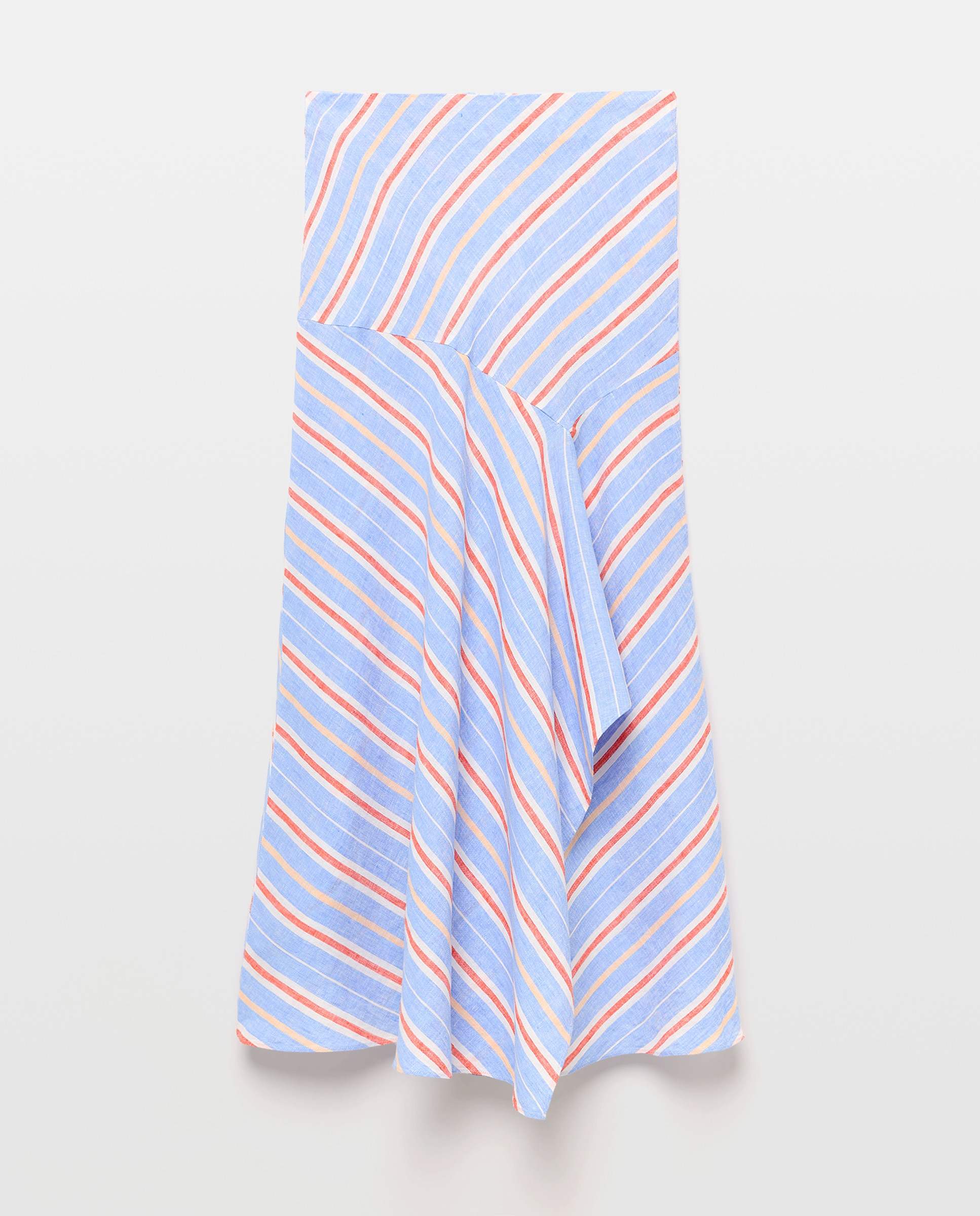 Saia de Linho às Riscas Azul-4