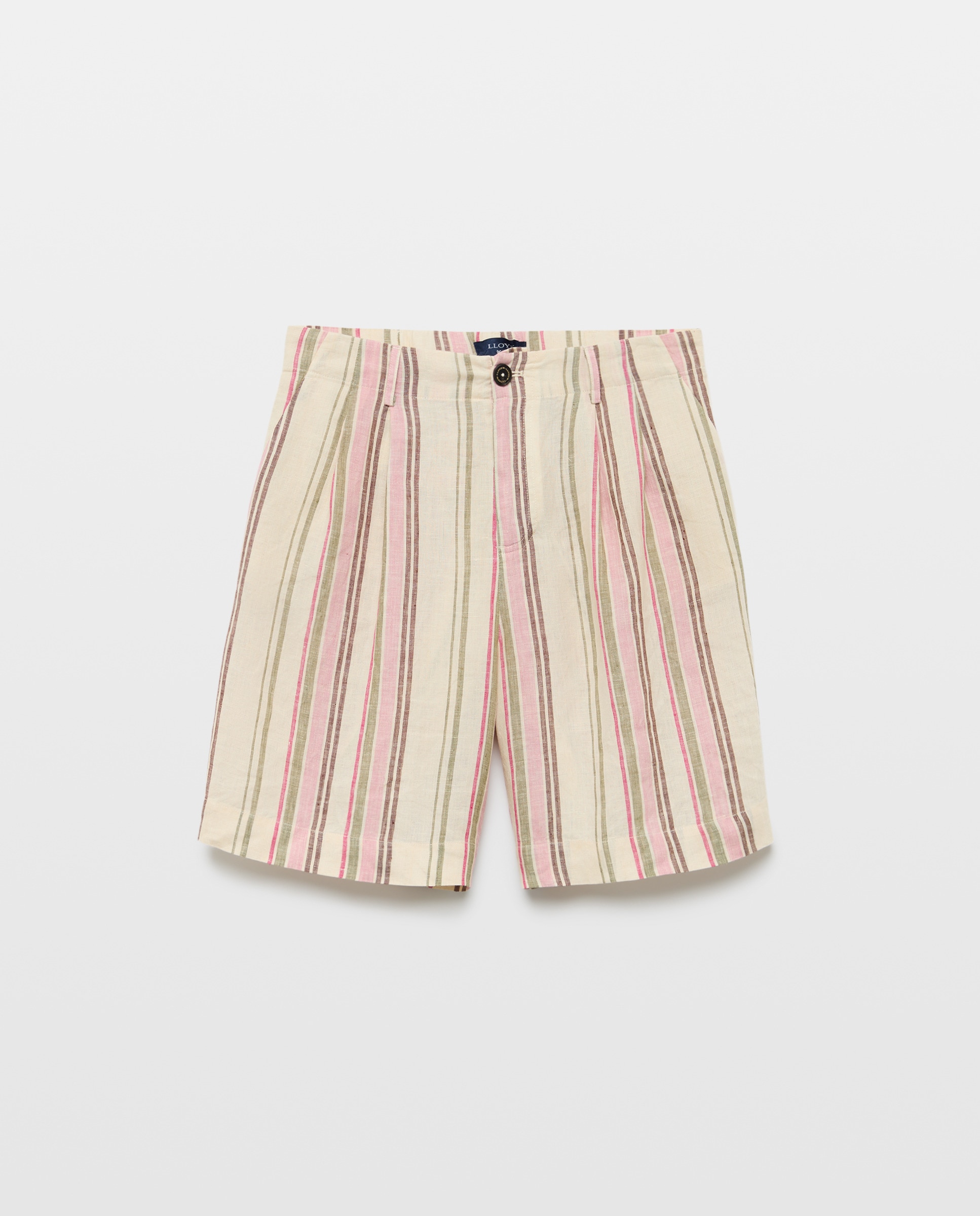 Bermudas de Linho Estampadas Branco-4