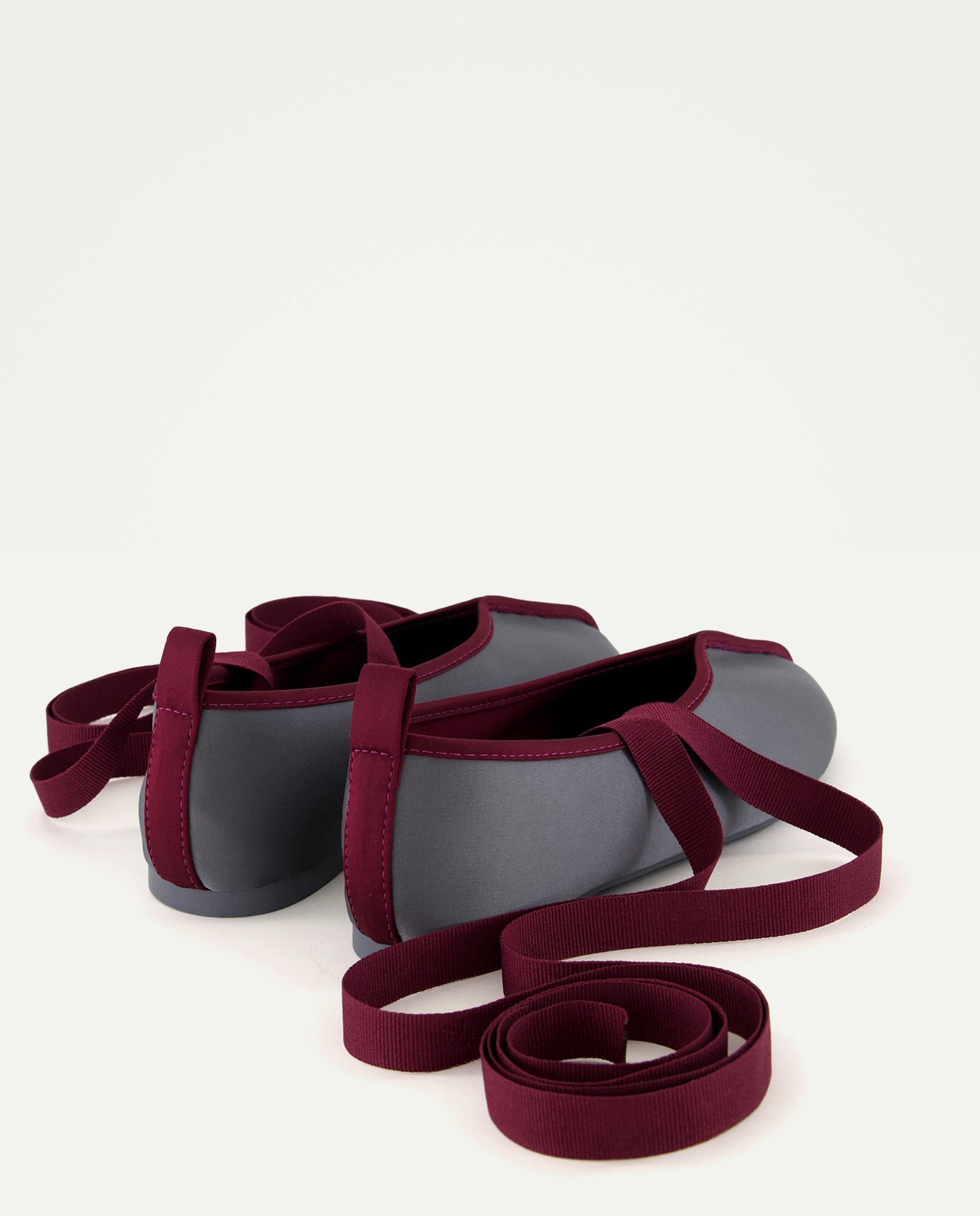 Bailarina raso cinta lace up 290 Burdeos-3