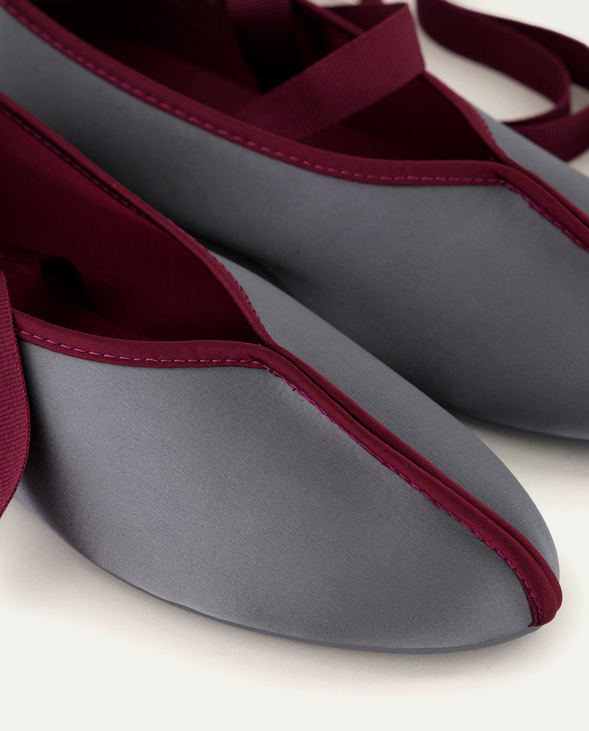 Bailarina raso cinta lace up 290 Burdeos-5