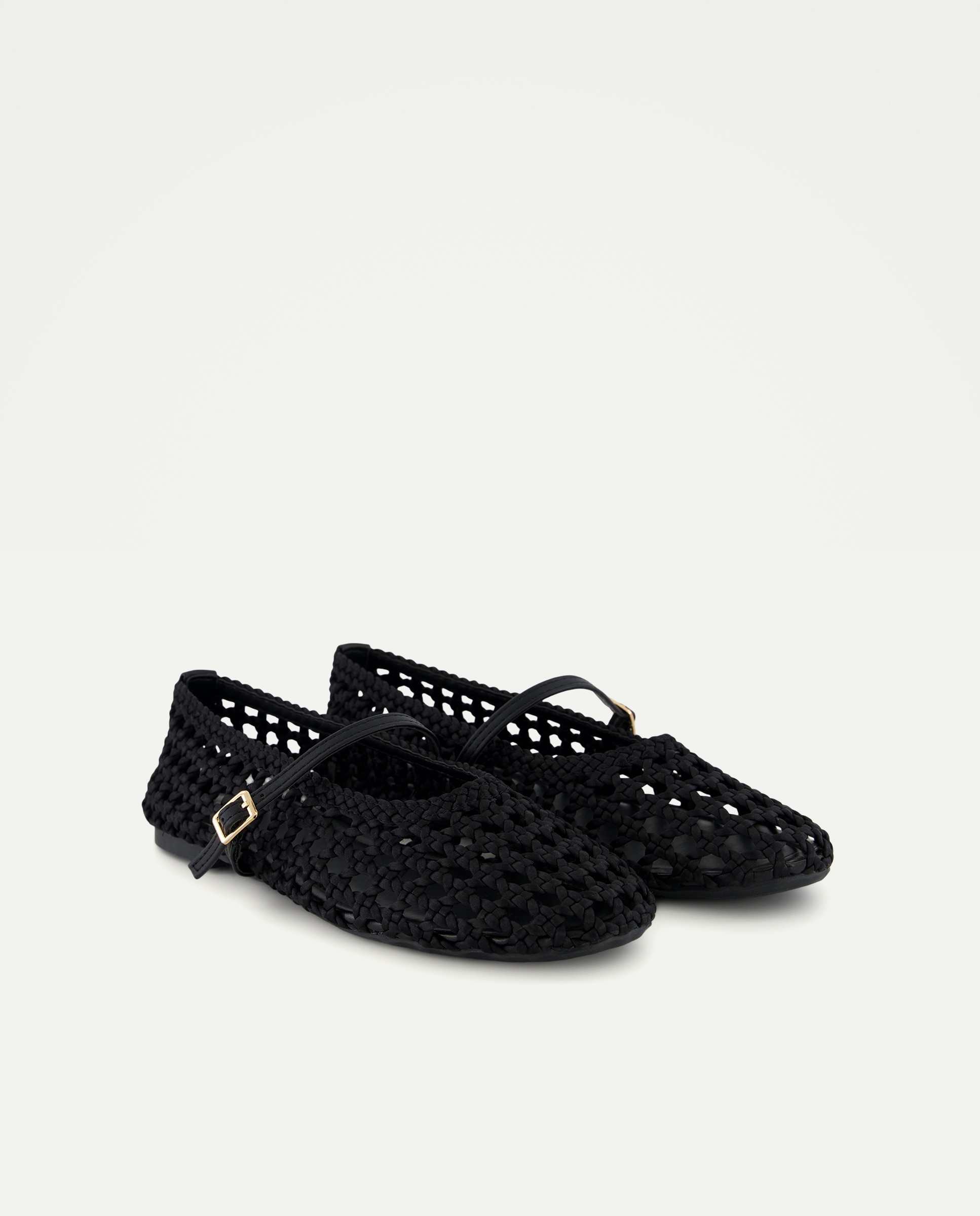 Bailarina trenzada pulsera Negro-2