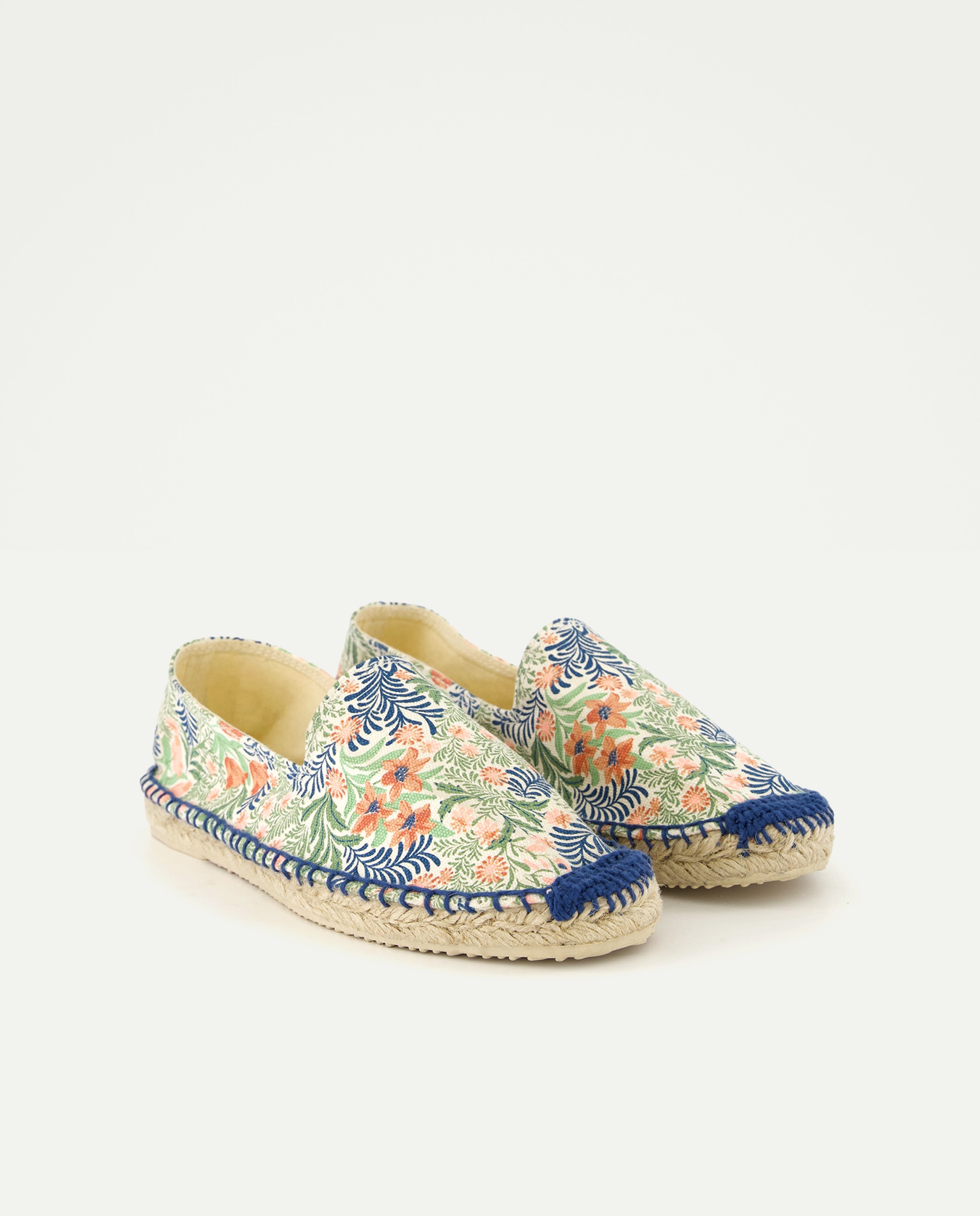 Alpargata de mujer plana estampada Azul-2