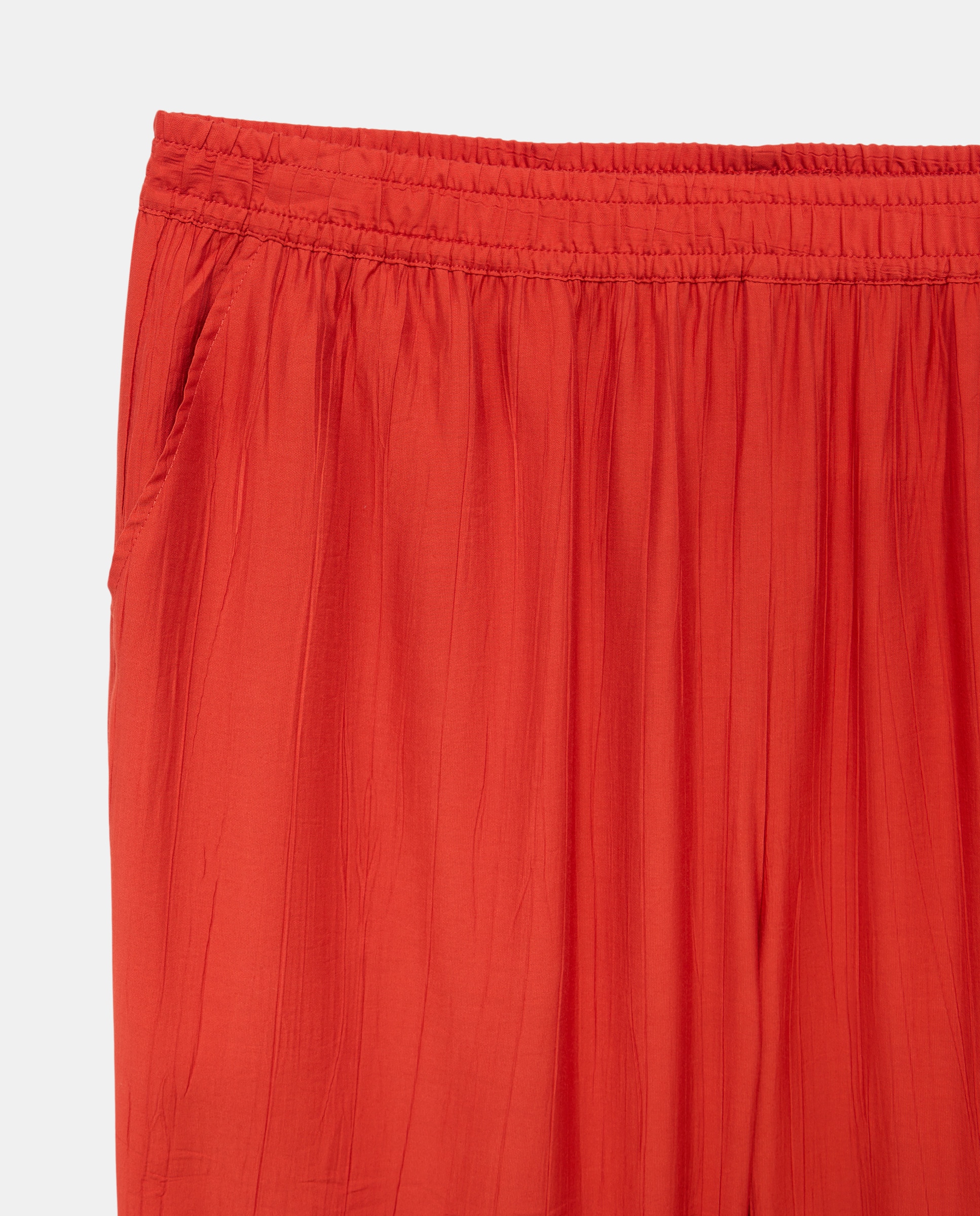 Calças Fluidas com Efeito Enrugado Castanho-5