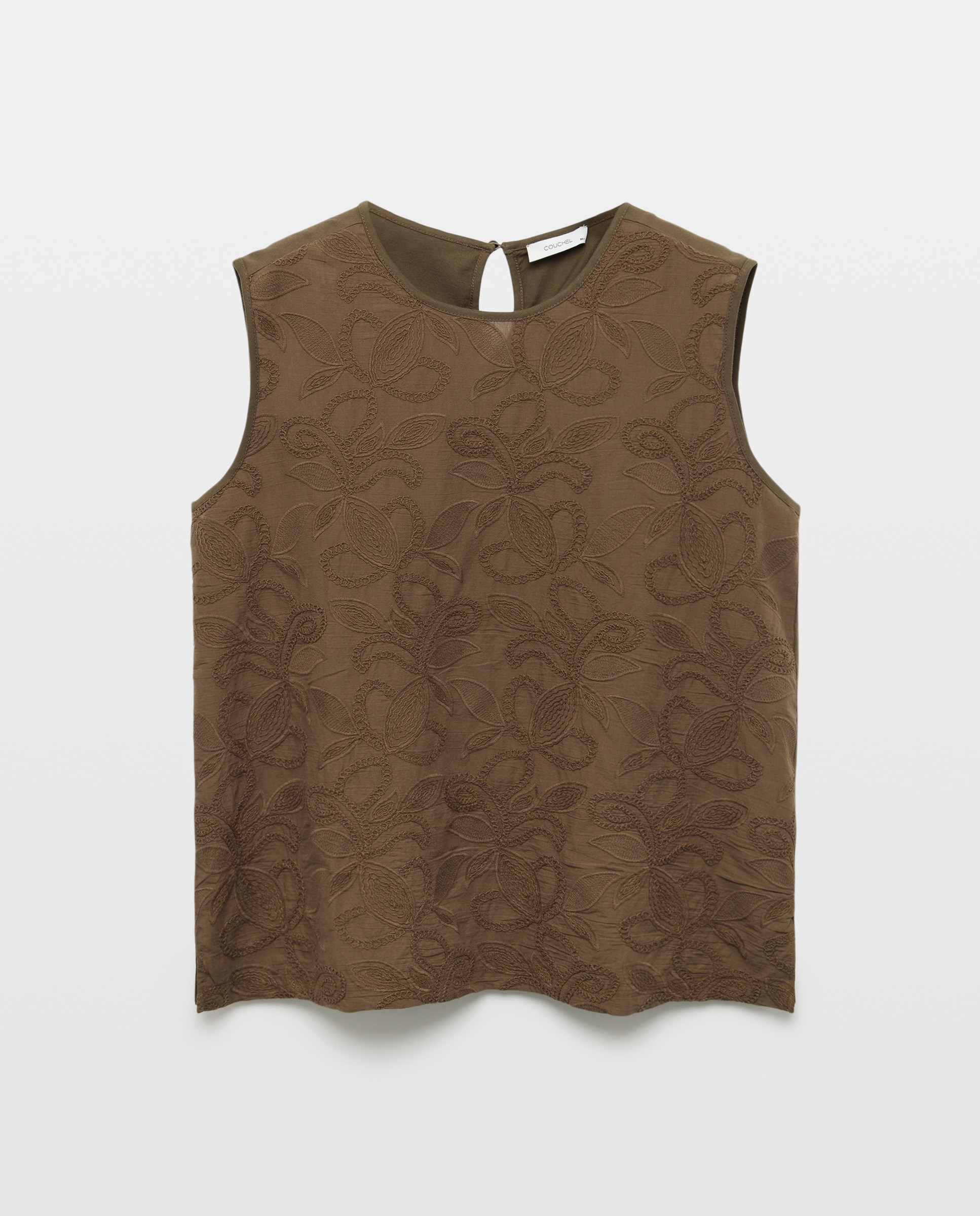 T-shirt Lisa sem Mangas 520 Caqui-4