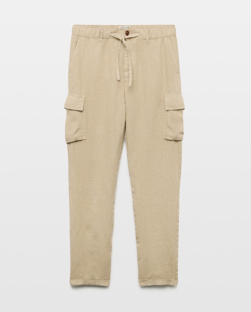 Imagem 0 de Calças Cargo de Linho