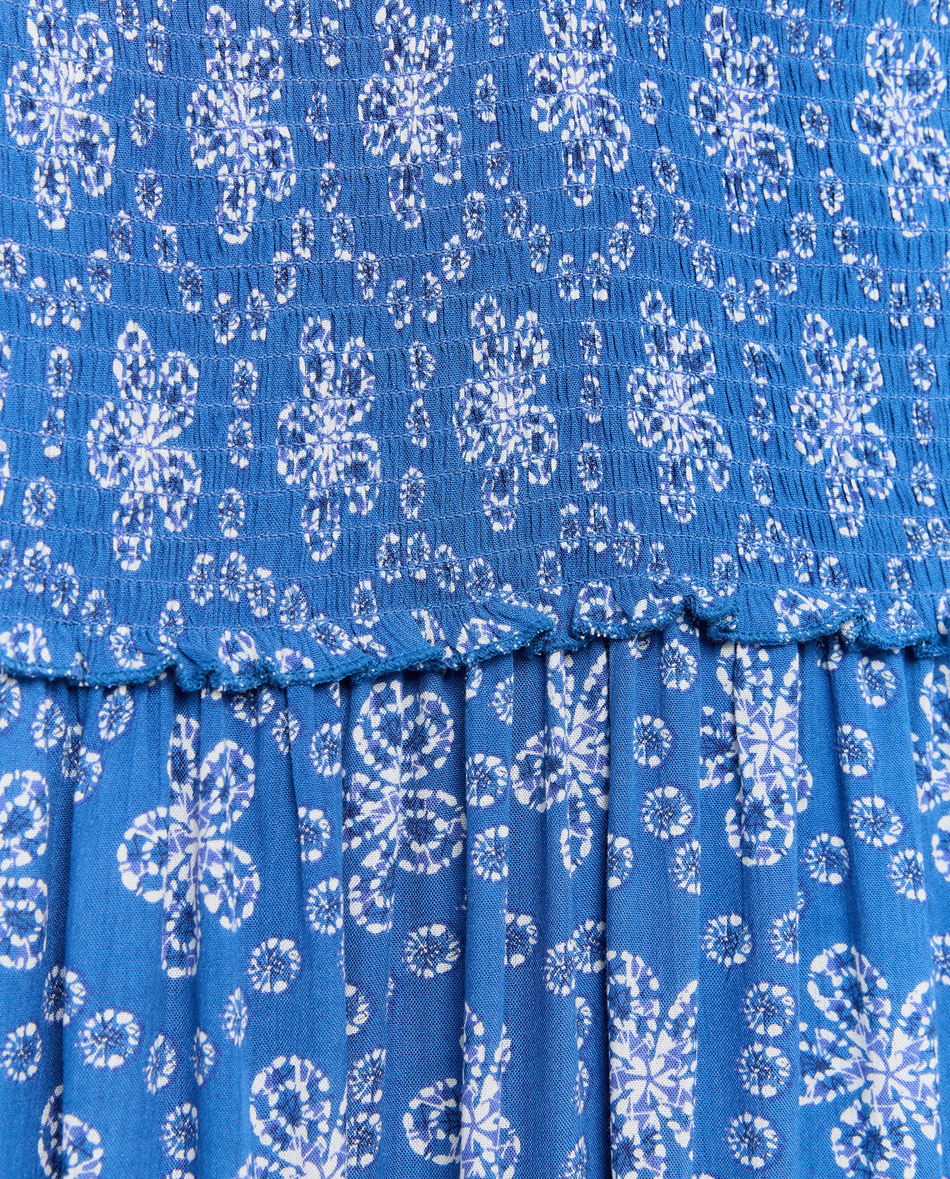 Vestido l com Elásticos e Estampado Floral Tie Dye 490 Petróleo-5
