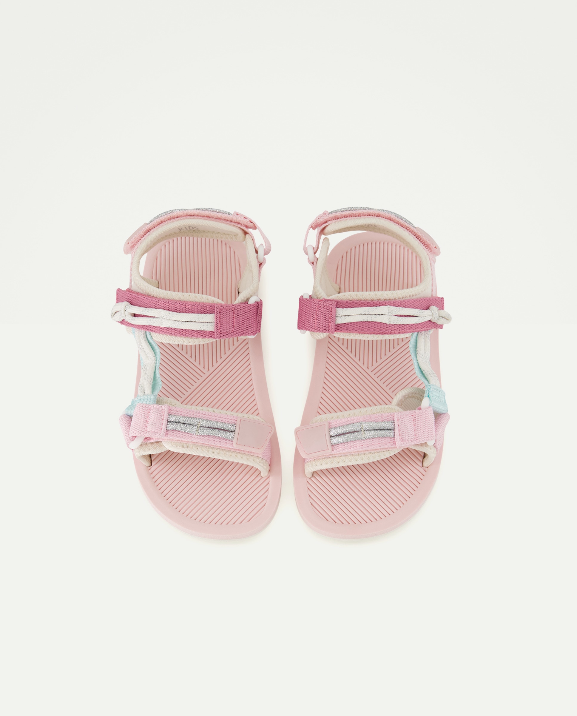 Sandálias com Velcro e Cordas 200 Rosa-4