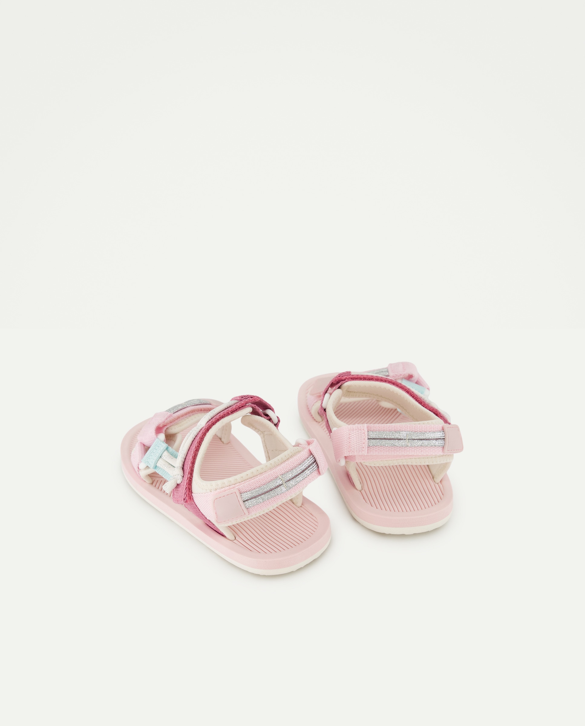 Sandálias com Velcro e Cordas 200 Rosa-3