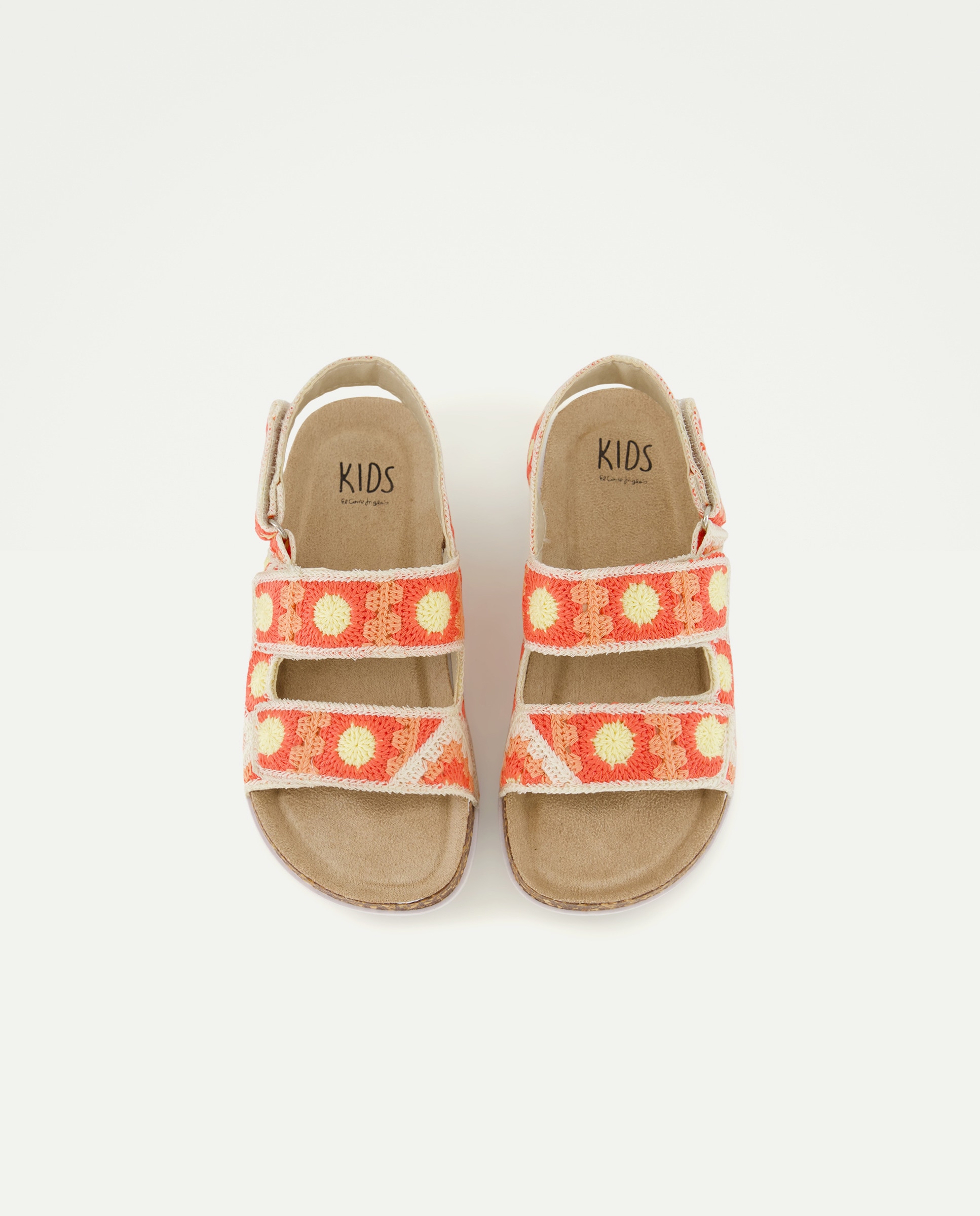 Sandálias com Detalhe de Crochet Multicolor-4