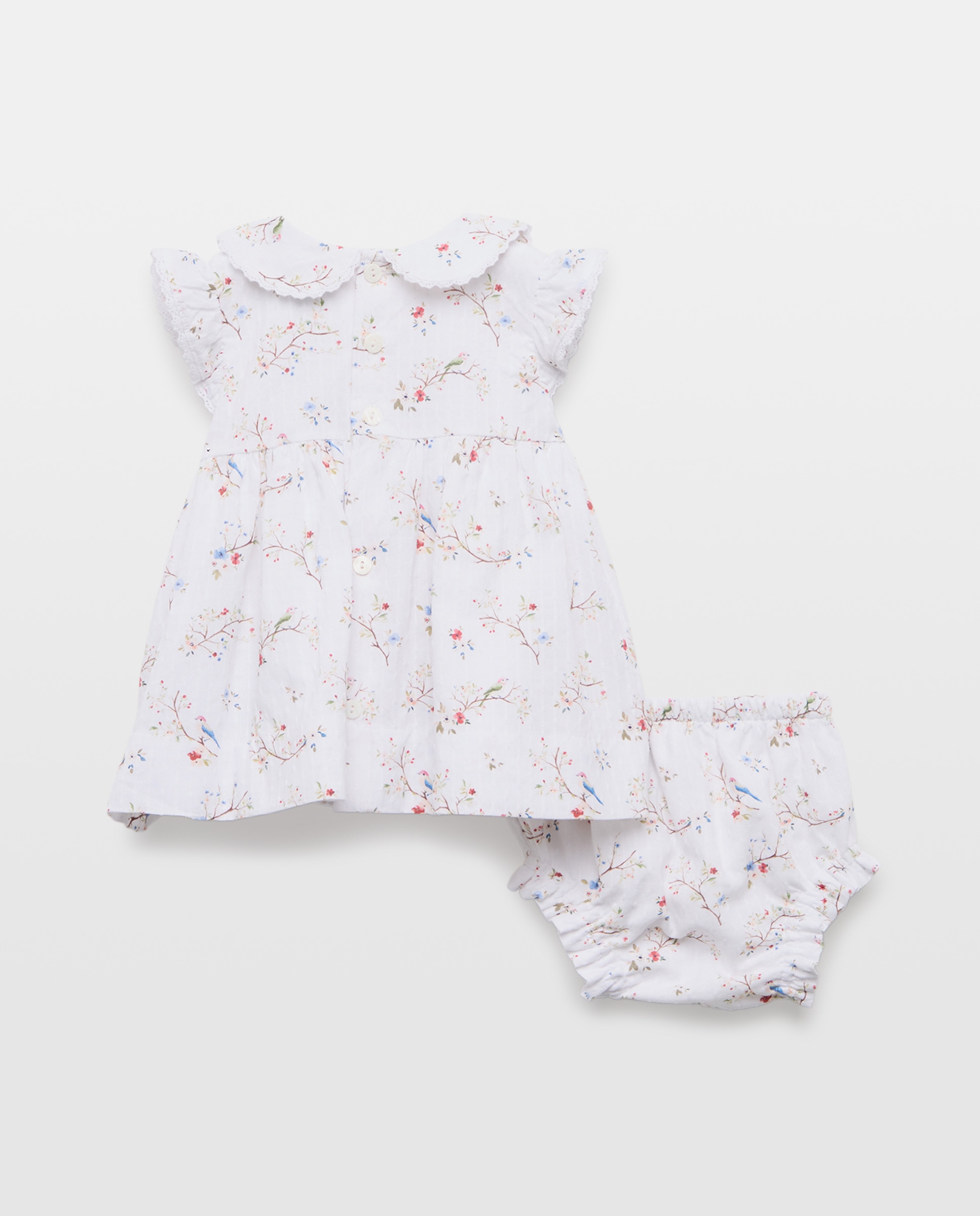 Vestido de Bebé sem Mangas e com Favos de Mel Coconut El Corte Inglés Branco-2