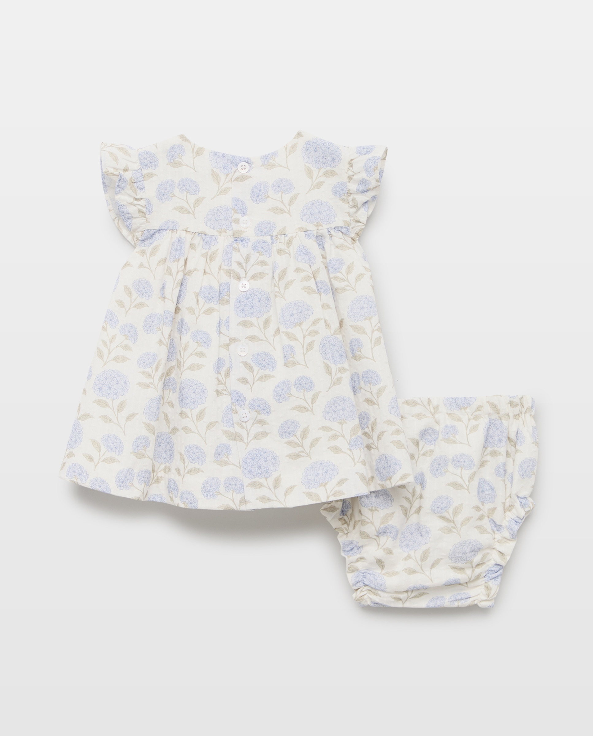 Vestido de Bebé sem Mangas e com Estampados Azul-2