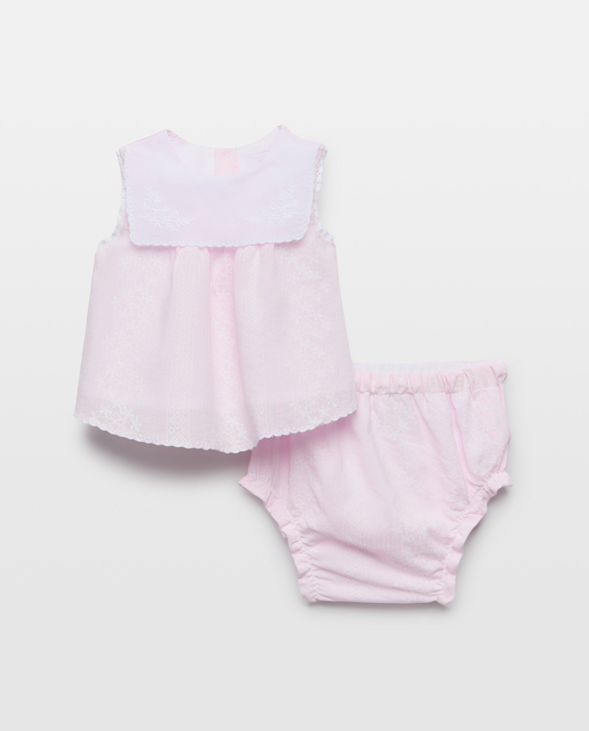 Imagem 0 de Cueiro Curto de Bebé sem Mangas com Bordado e Tapa-Fraldas