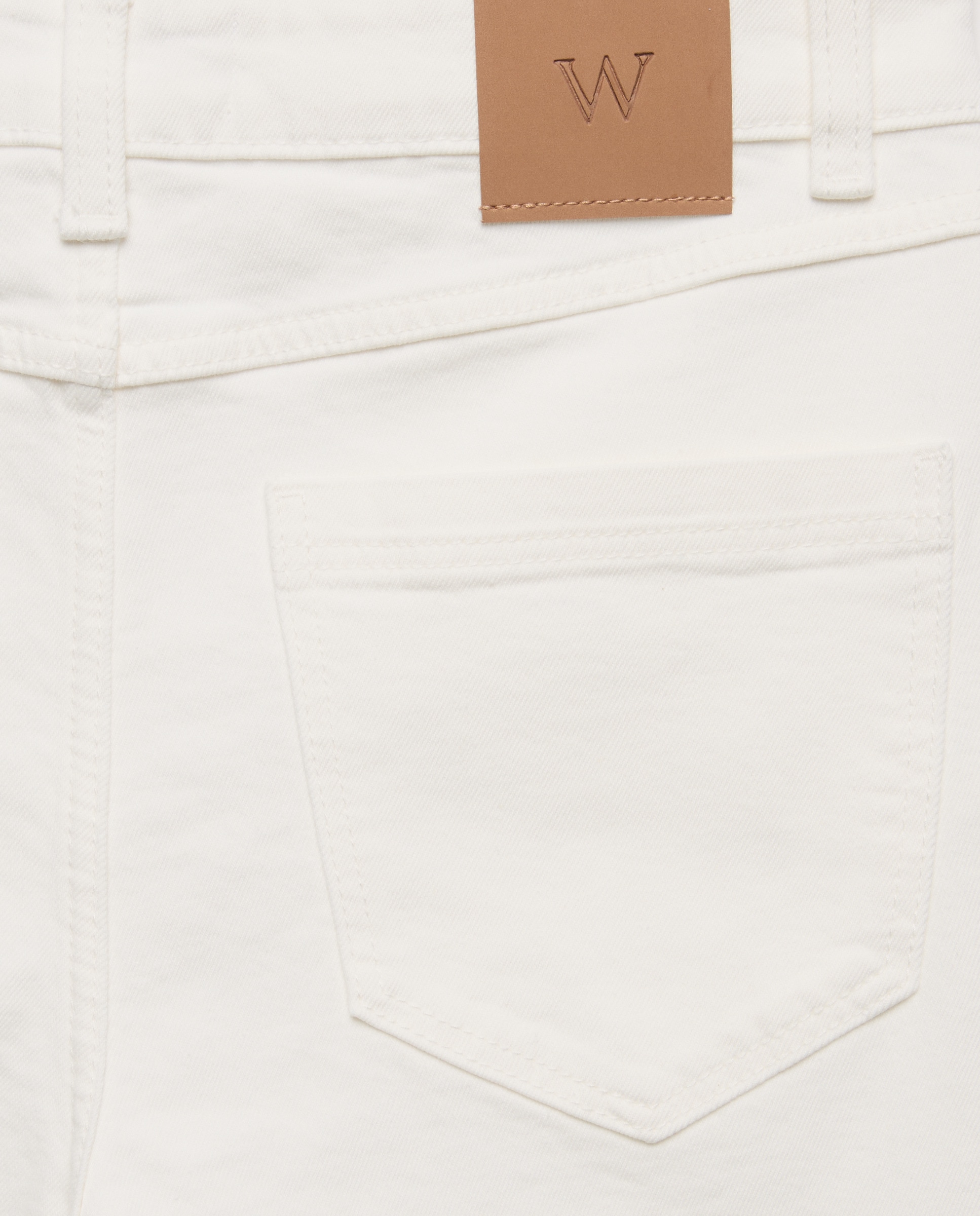 Calções de Ganga Lisos com Cinco Bolsos Branco-5