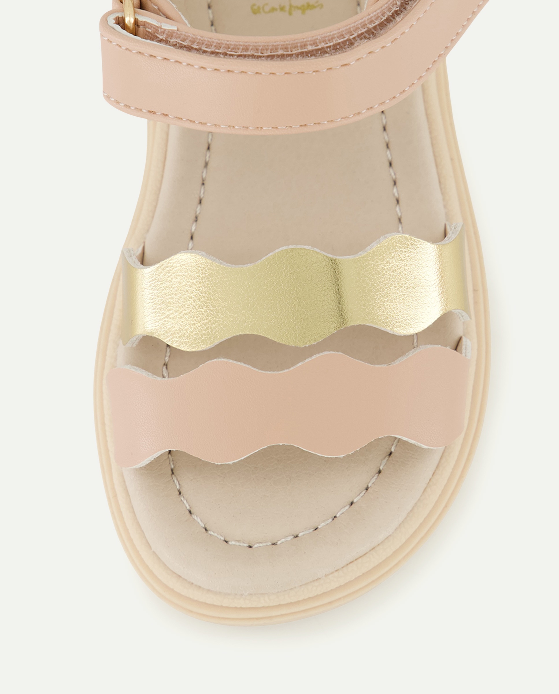 Sandálias de Tiras de Bebé com Ondas Castanho-5