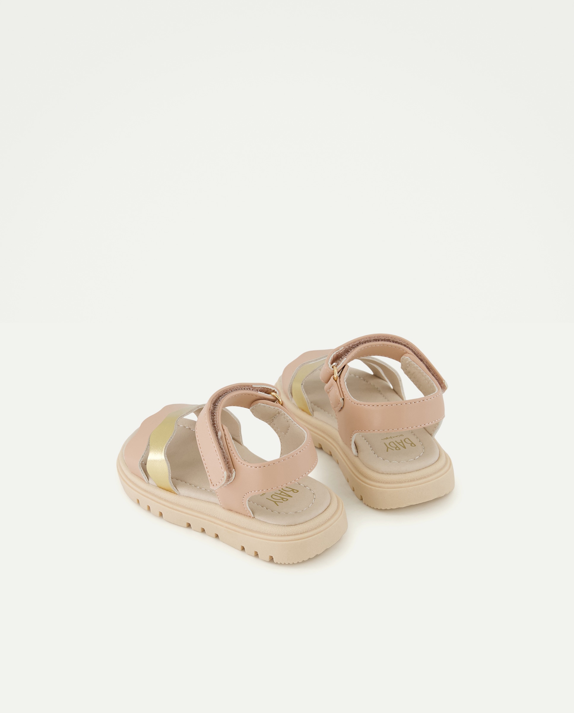 Sandálias de Tiras de Bebé com Ondas Castanho-3