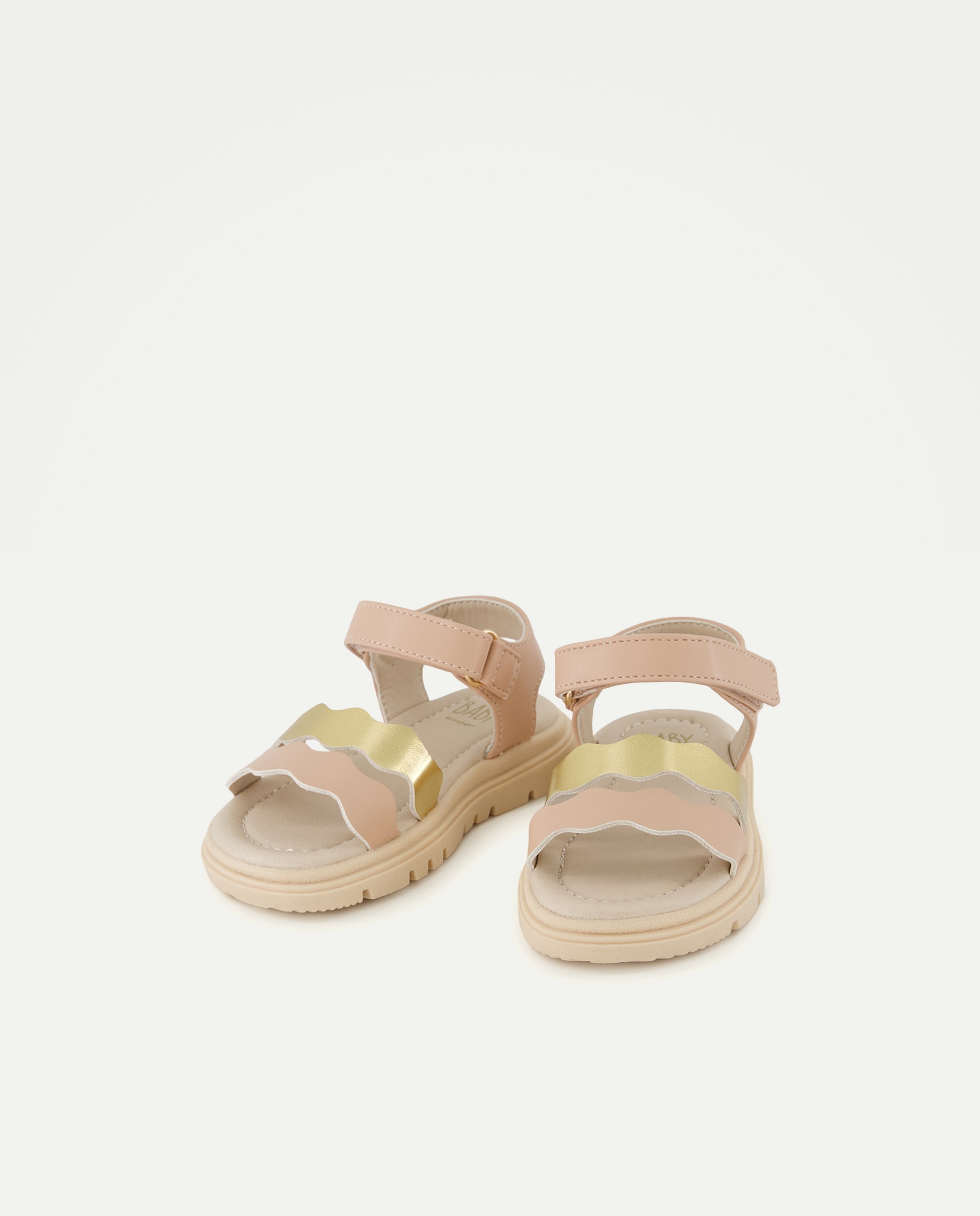 Sandálias de Tiras de Bebé com Ondas Castanho-2