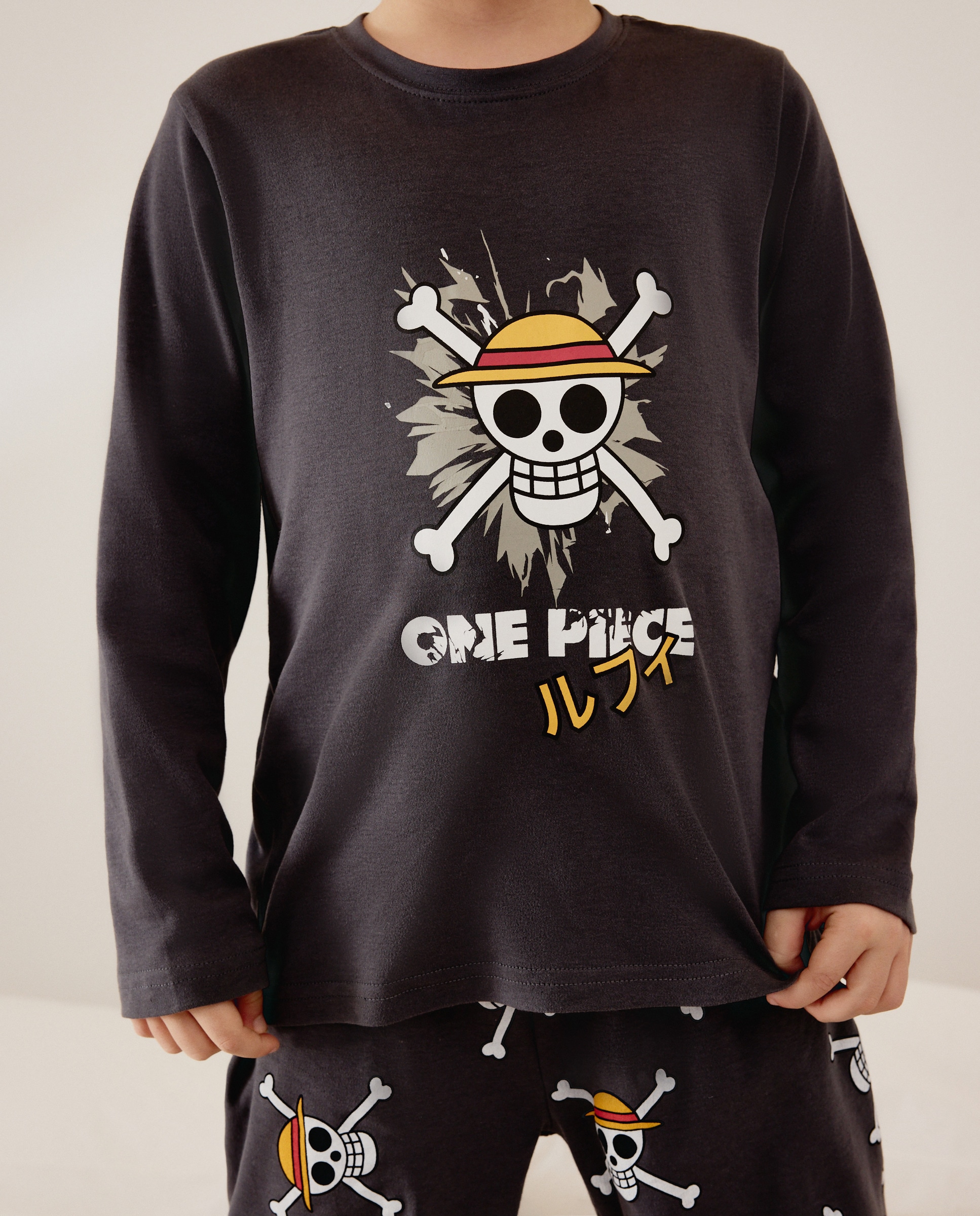 Pijama de Malha One Piece Caveira Cotton Juice Cinzento-2