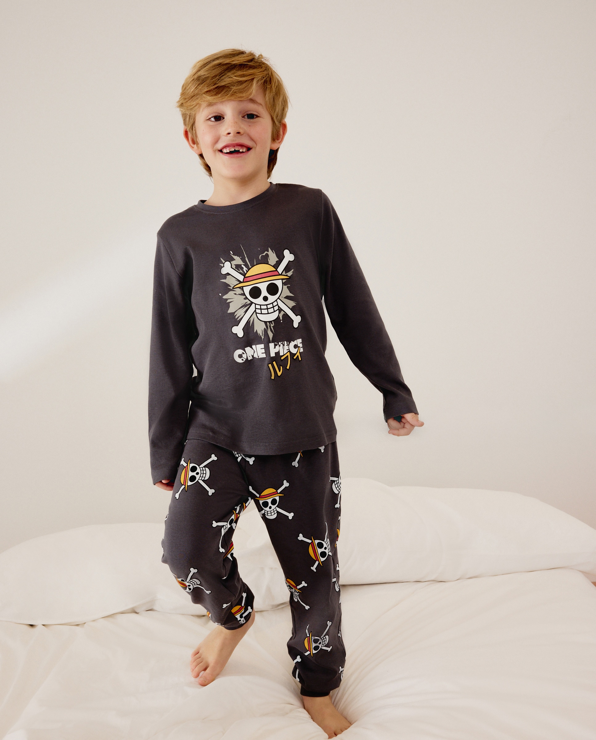Pijama de Malha One Piece Caveira Cotton Juice Cinzento-4