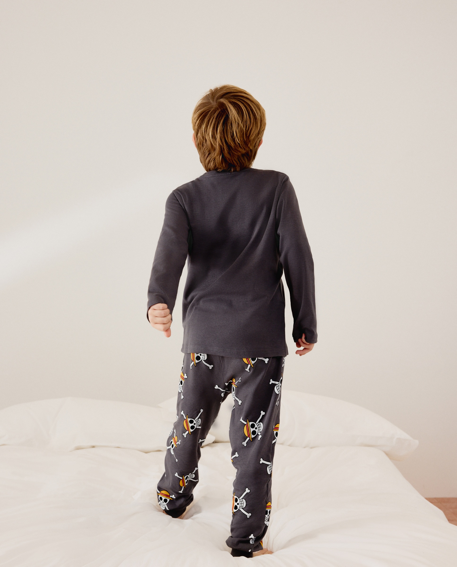 Pijama de Malha One Piece Caveira Cotton Juice Cinzento-3