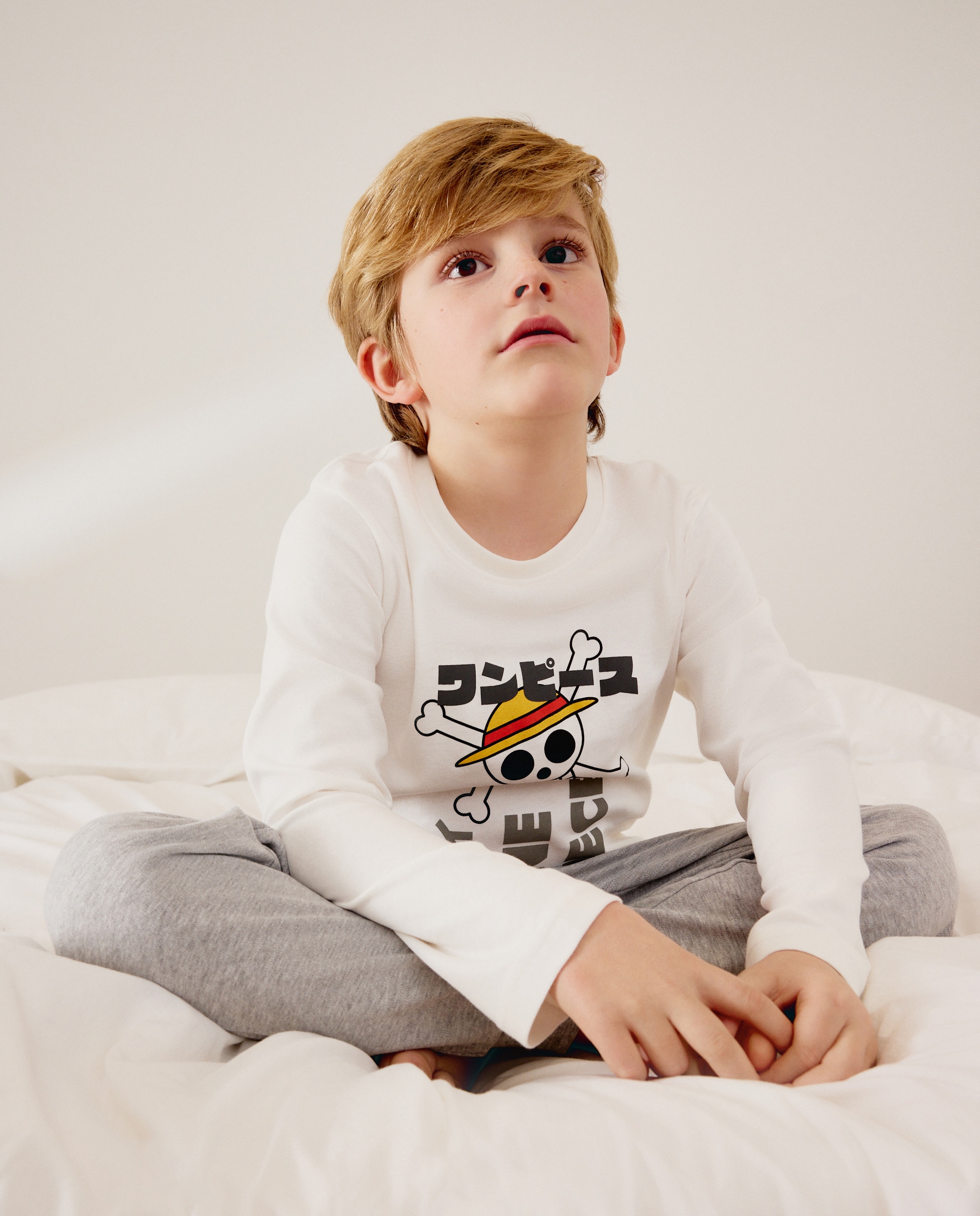 Pijama de Malha One Piece Letras Cotton Juice Branco-2