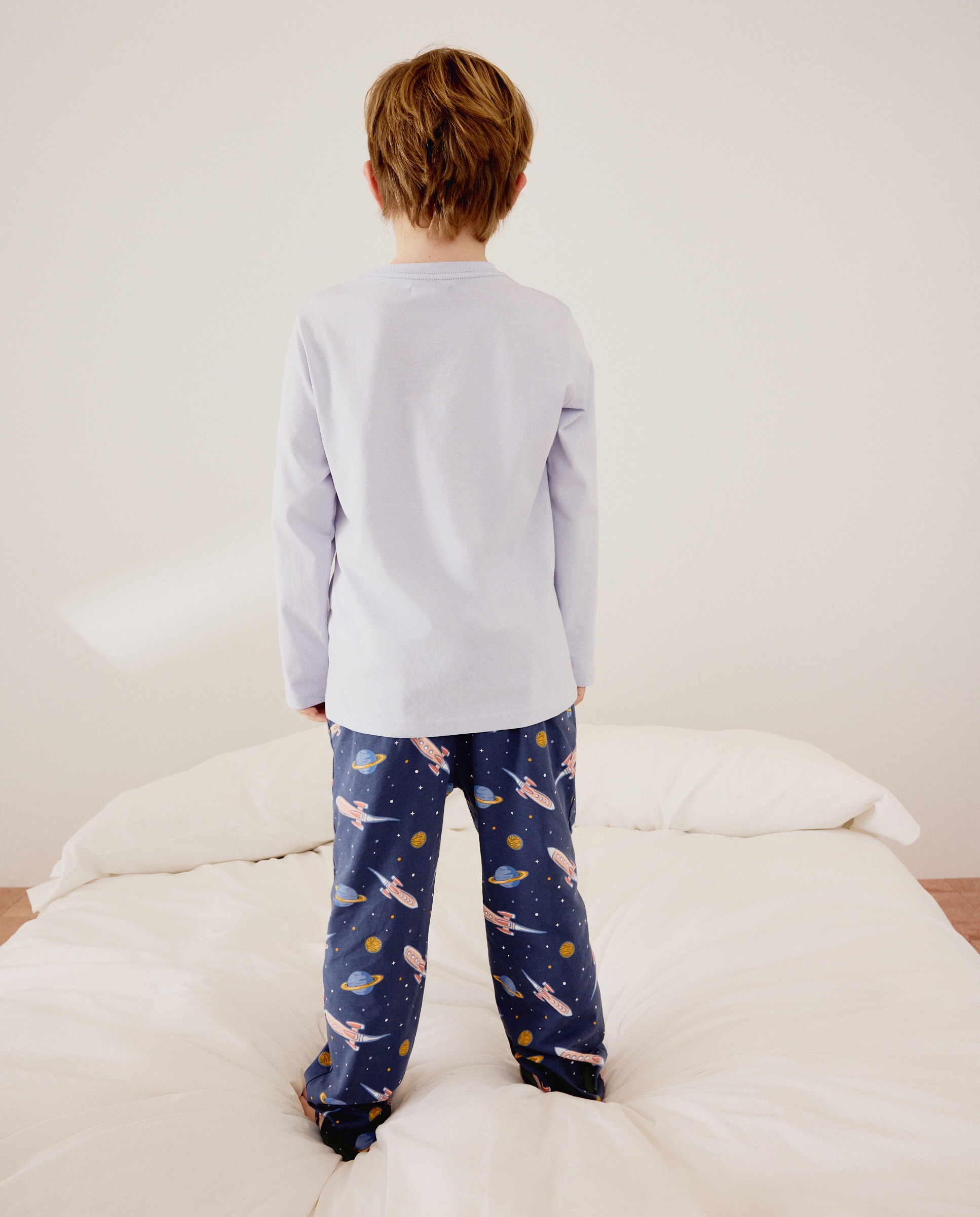 Pijama de Malha com Estampado de Fantasia Cotton Juice Azul-3