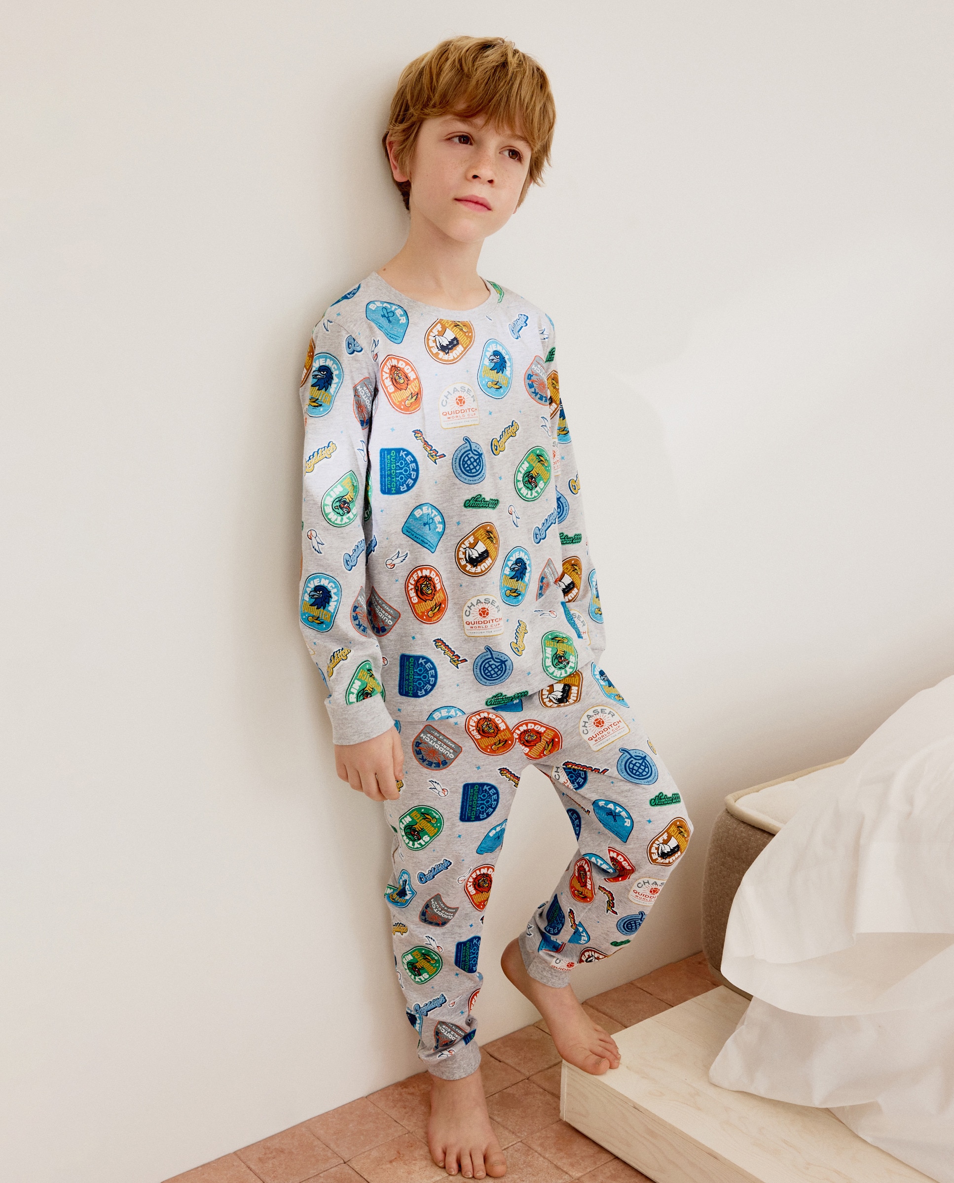 Pijama Comprido de Malha Harry Potter Cotton Juice Cinzento-2