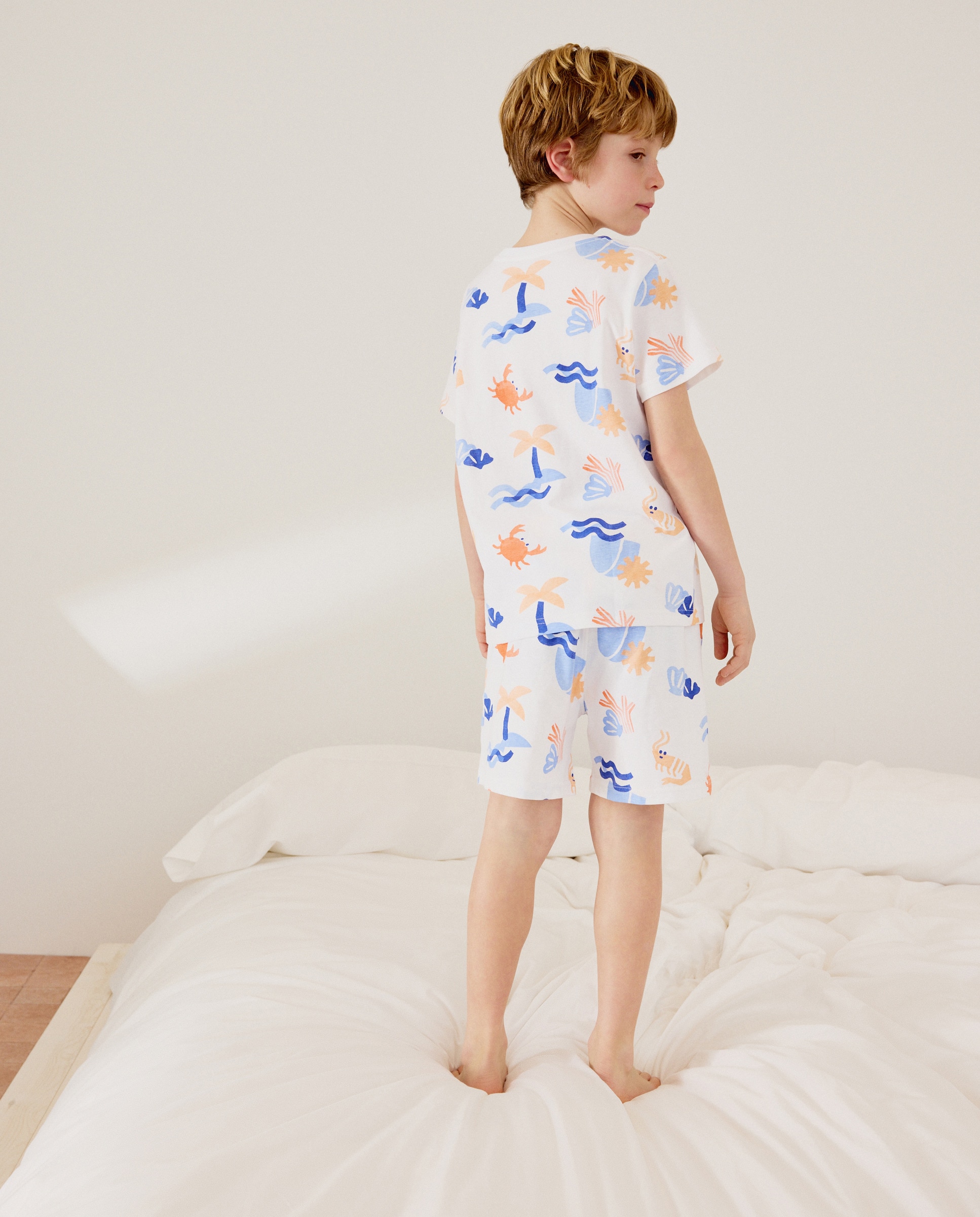 Pijama Curto com Estampado de Fantasia Cotton Juice Branco-4