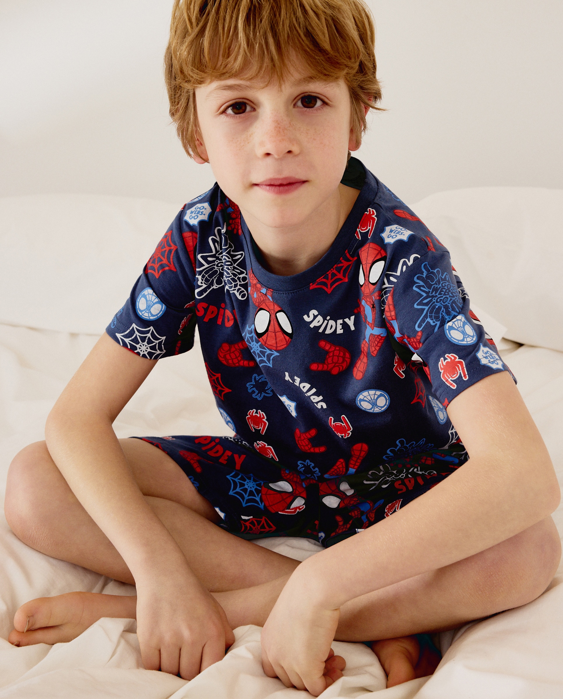 Pijama Curto Homem-Aranha Cotton Juice Azul-marinho-2